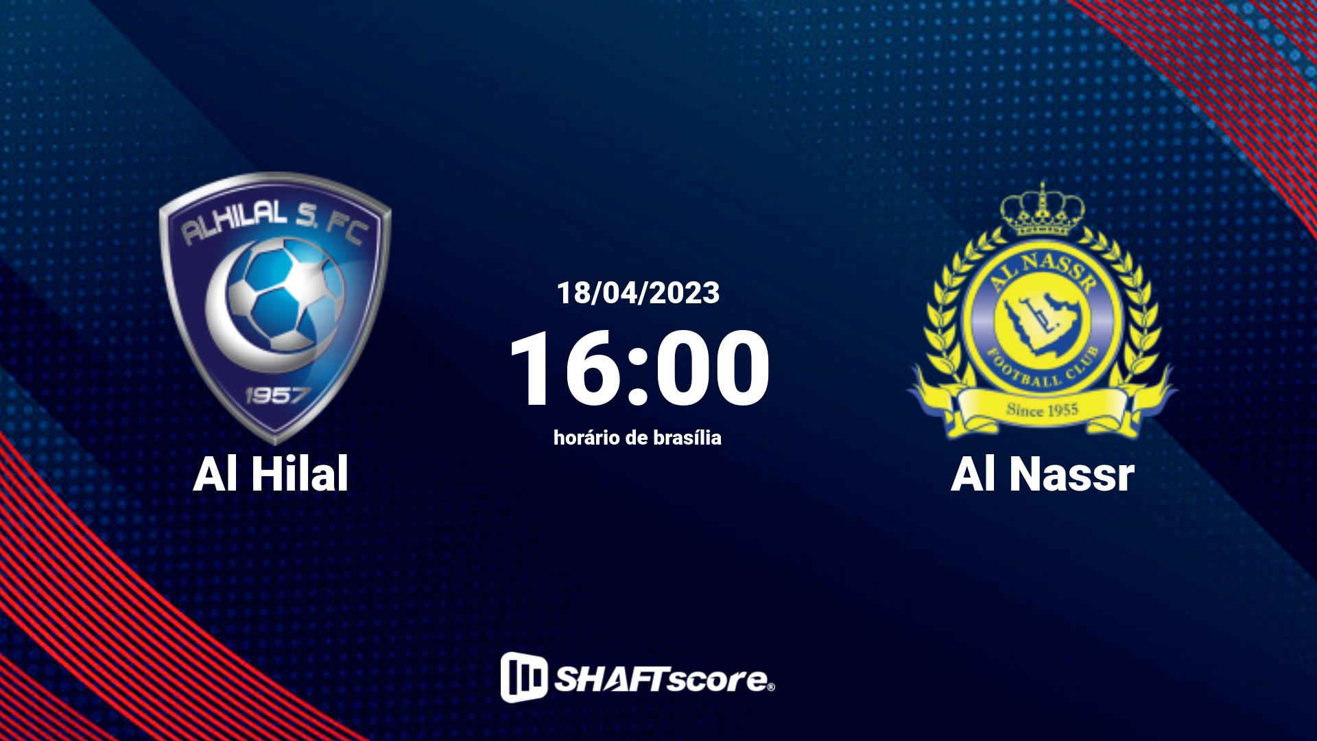 Estatísticas do jogo Al Hilal vs Al Nassr 18.04 16:00