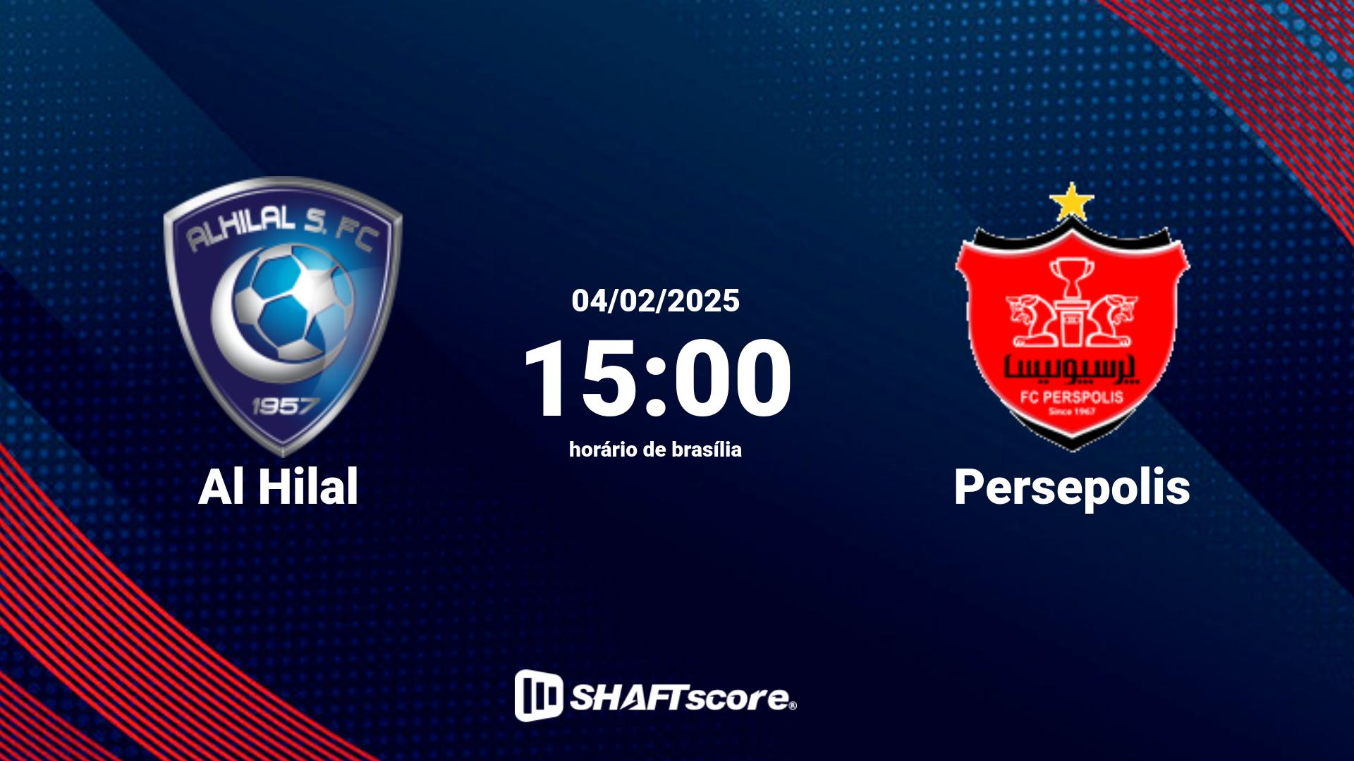 Estatísticas do jogo Al Hilal vs Persepolis 04.02 15:00