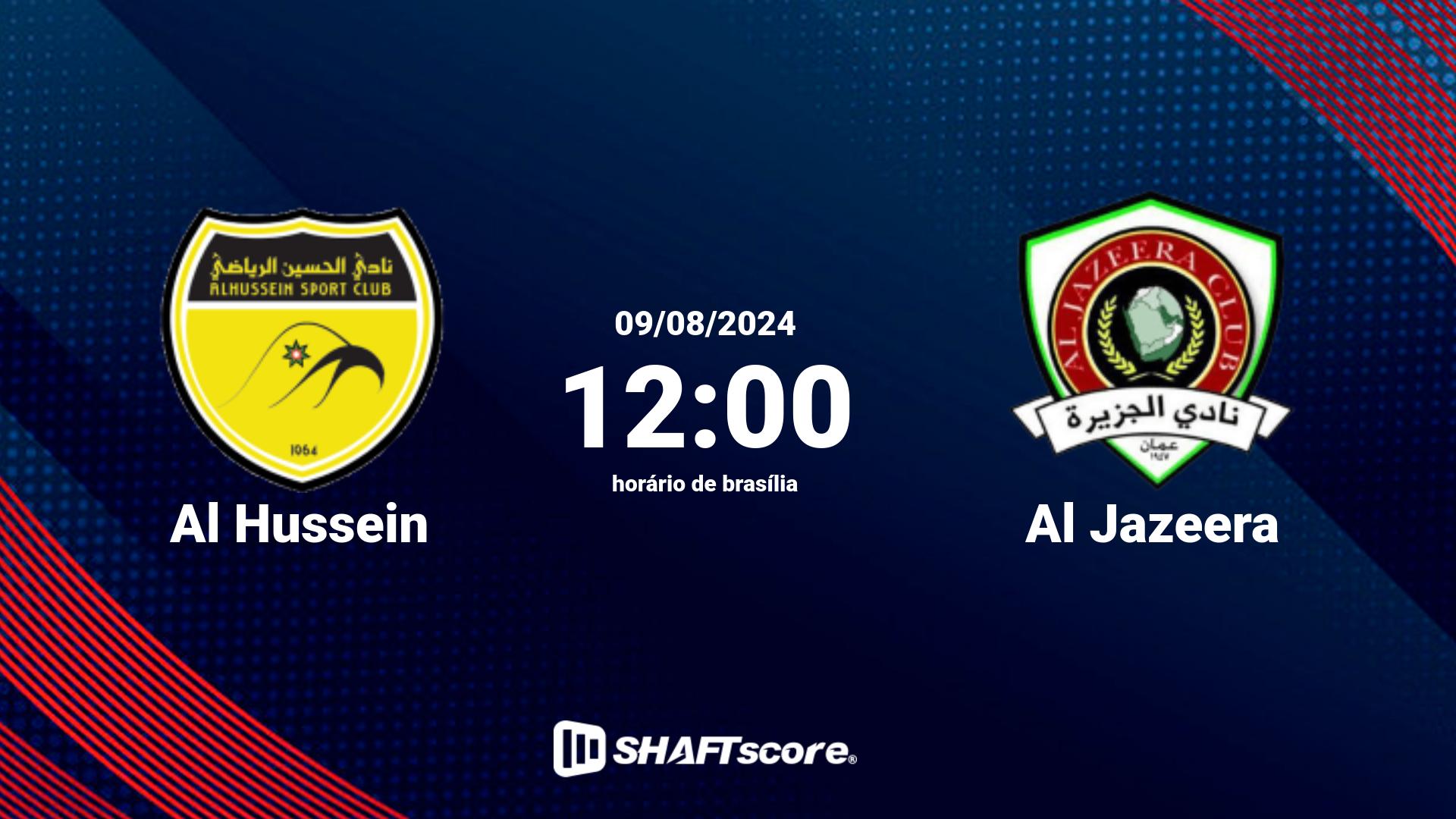 Estatísticas do jogo Al Hussein vs Al Jazeera 09.08 12:00