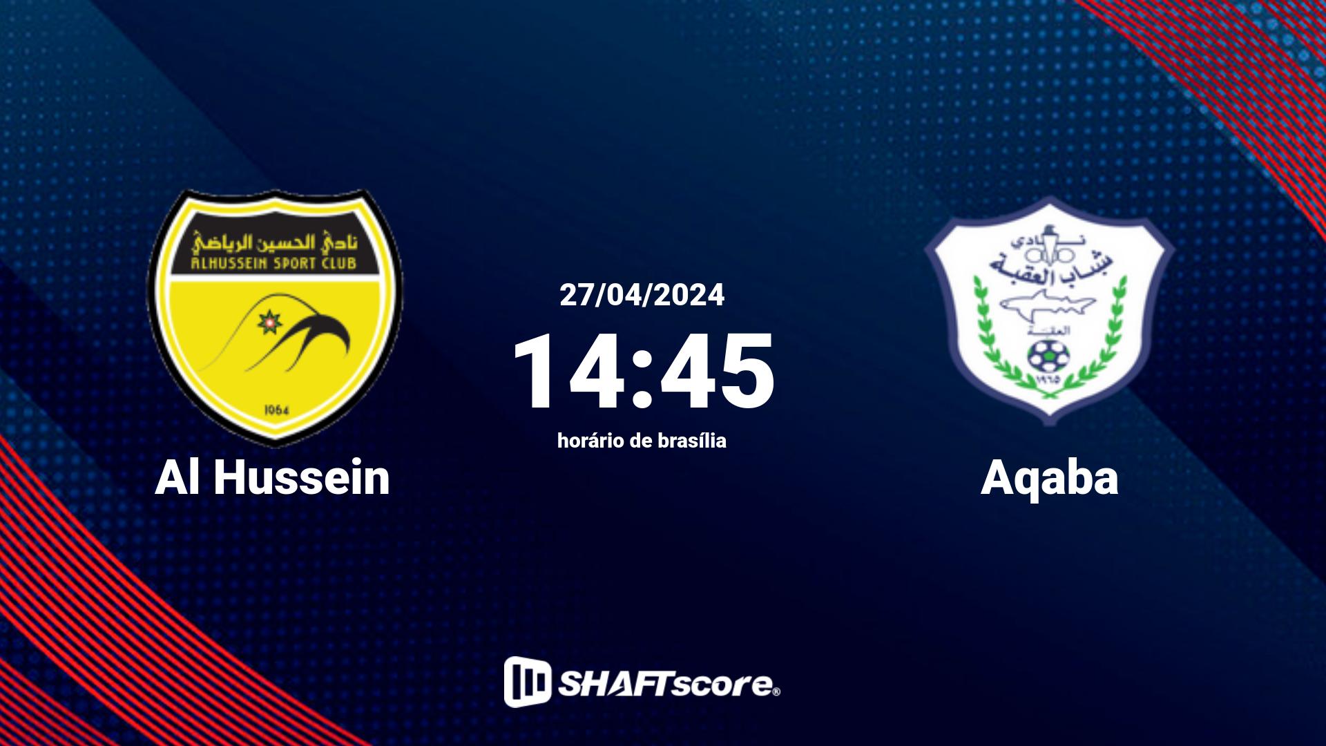 Estatísticas do jogo Al Hussein vs Aqaba 27.04 14:45