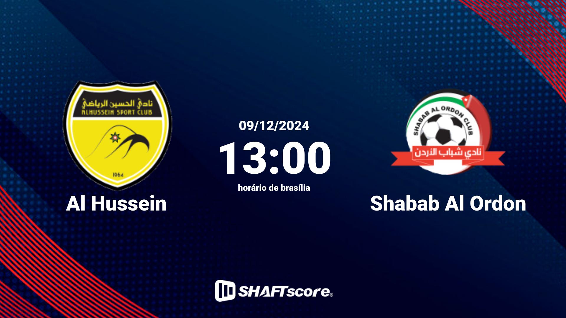 Estatísticas do jogo Al Hussein vs Shabab Al Ordon 09.12 13:00