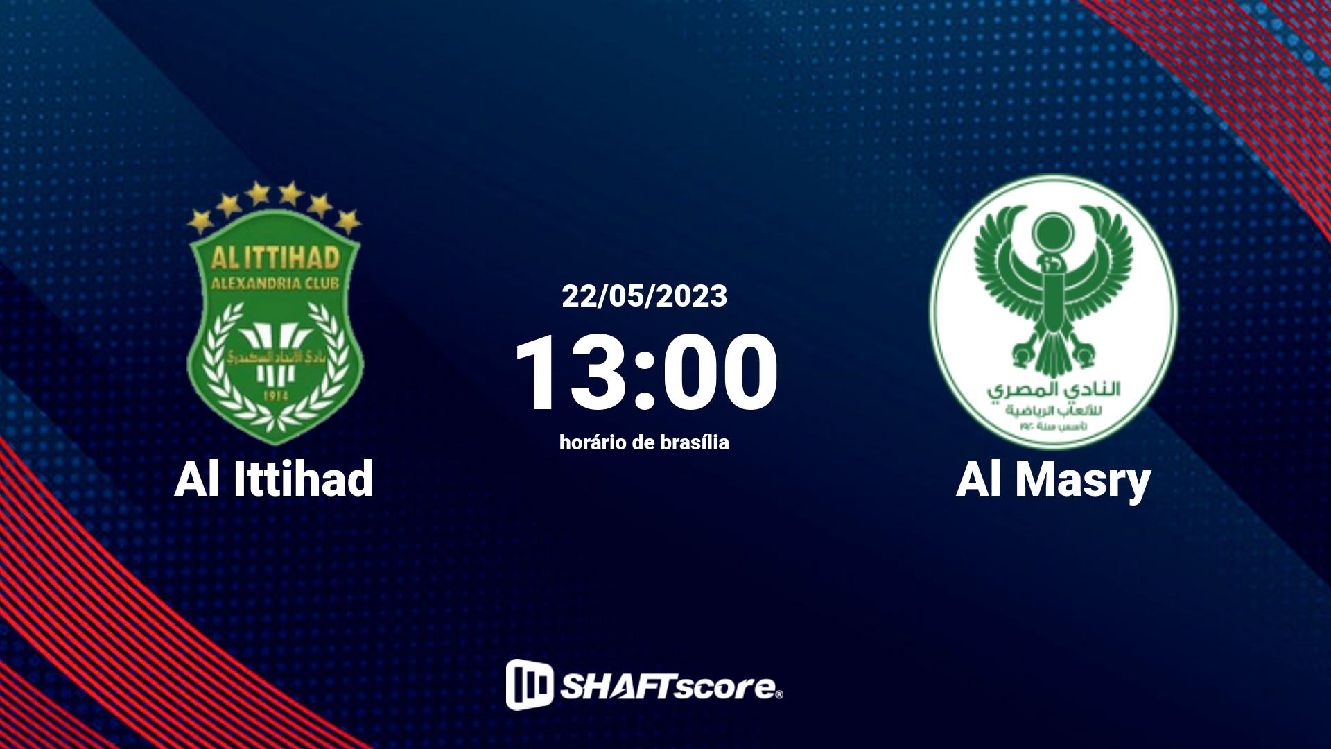 Estatísticas do jogo Al Ittihad vs Al Masry 22.05 13:00