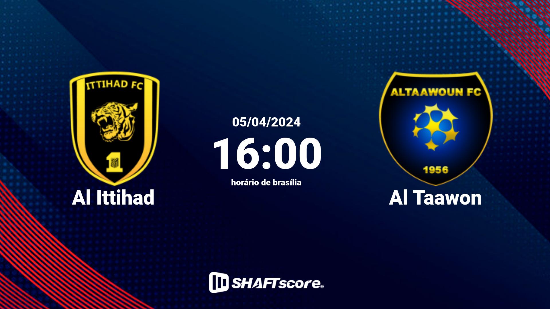 Estatísticas do jogo Al Ittihad vs Al Taawon 05.04 16:00