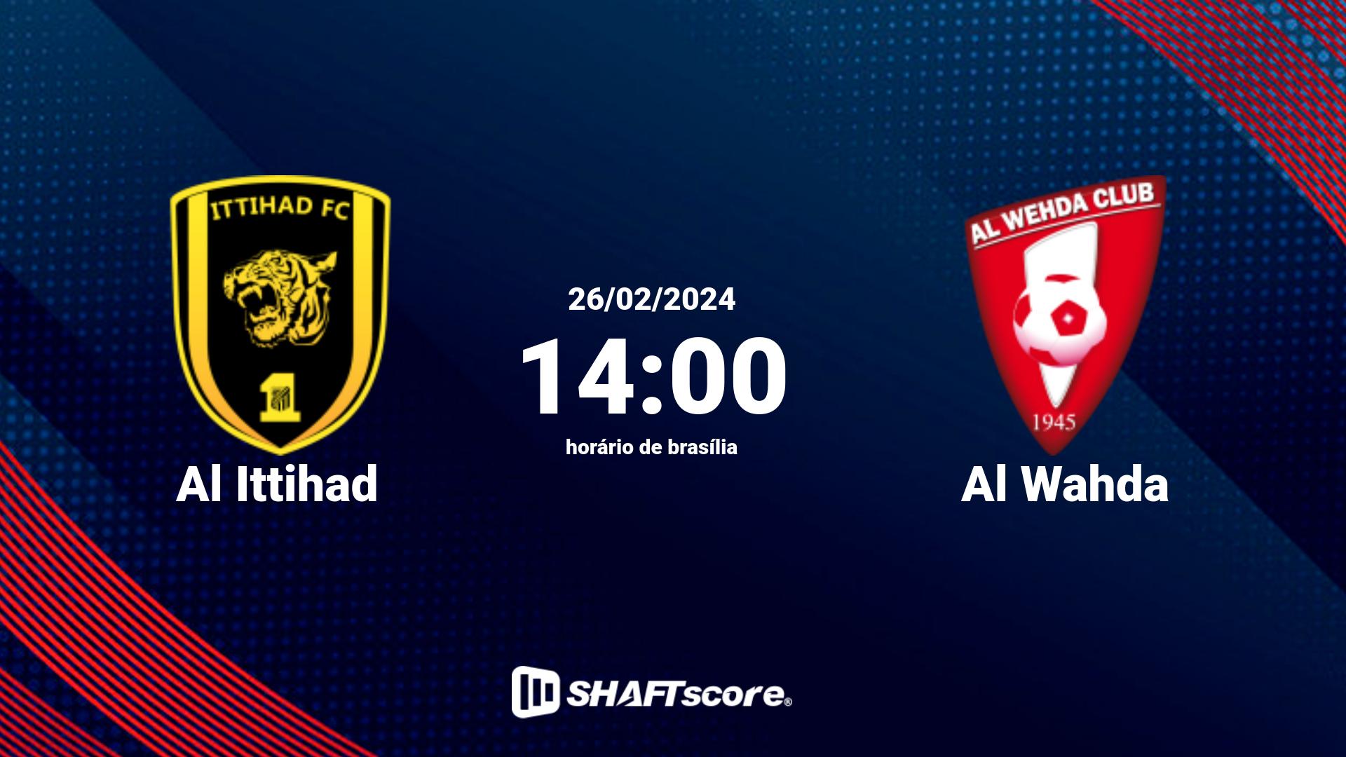 Estatísticas do jogo Al Ittihad vs Al Wahda 26.02 14:00