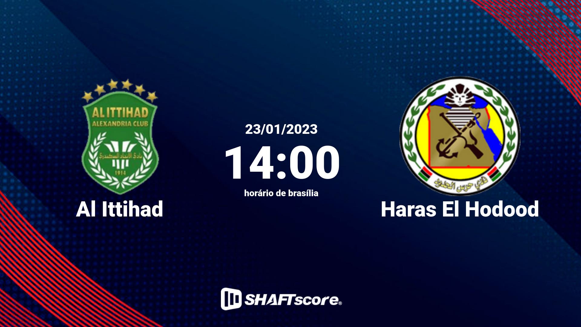 Estatísticas do jogo Al Ittihad vs Haras El Hodood 23.01 14:00