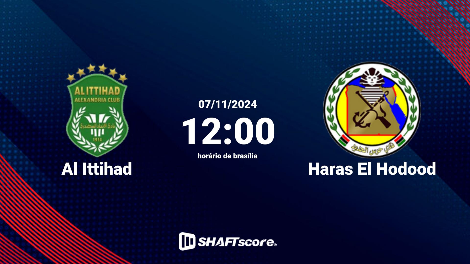 Estatísticas do jogo Al Ittihad vs Haras El Hodood 07.11 12:00