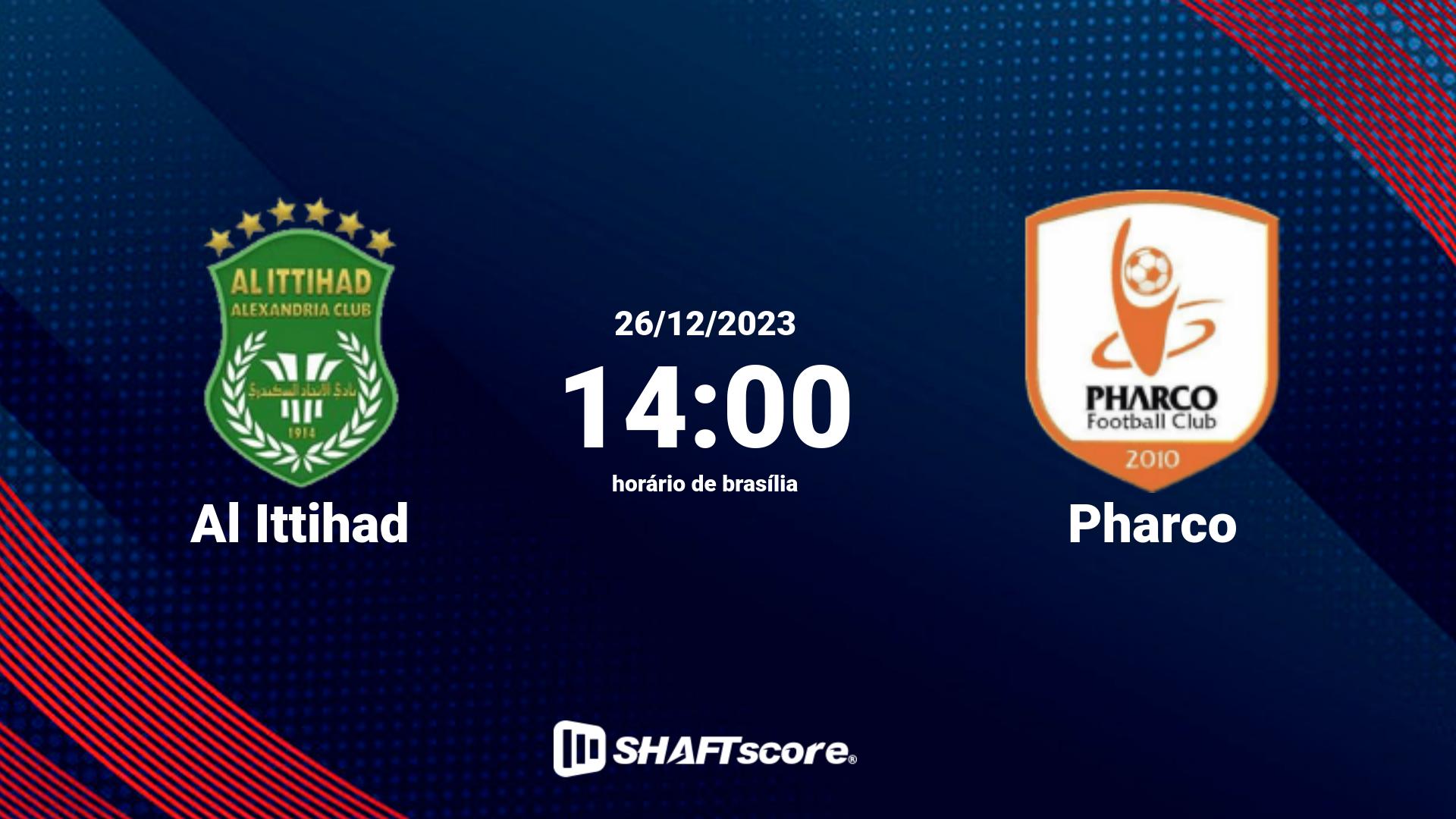 Estatísticas do jogo Al Ittihad vs Pharco 26.12 14:00