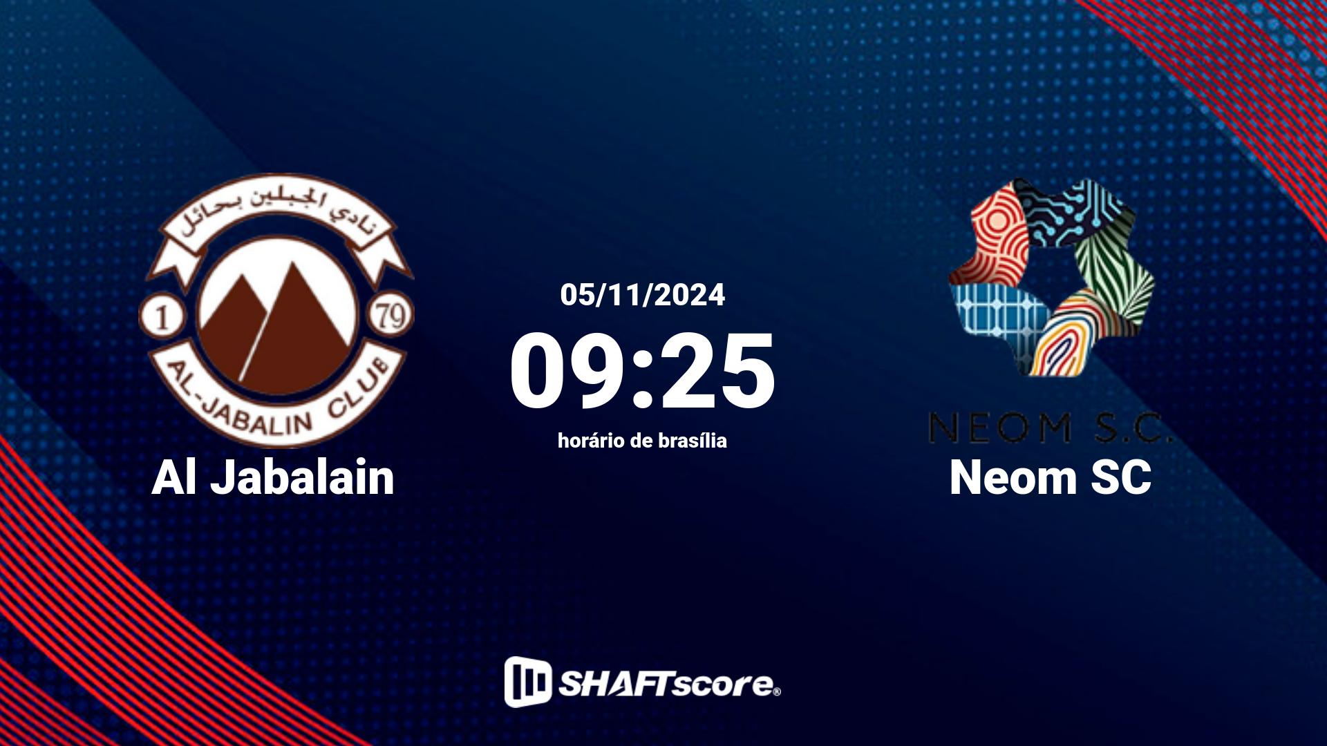 Estatísticas do jogo Al Jabalain vs Neom SC 05.11 09:25