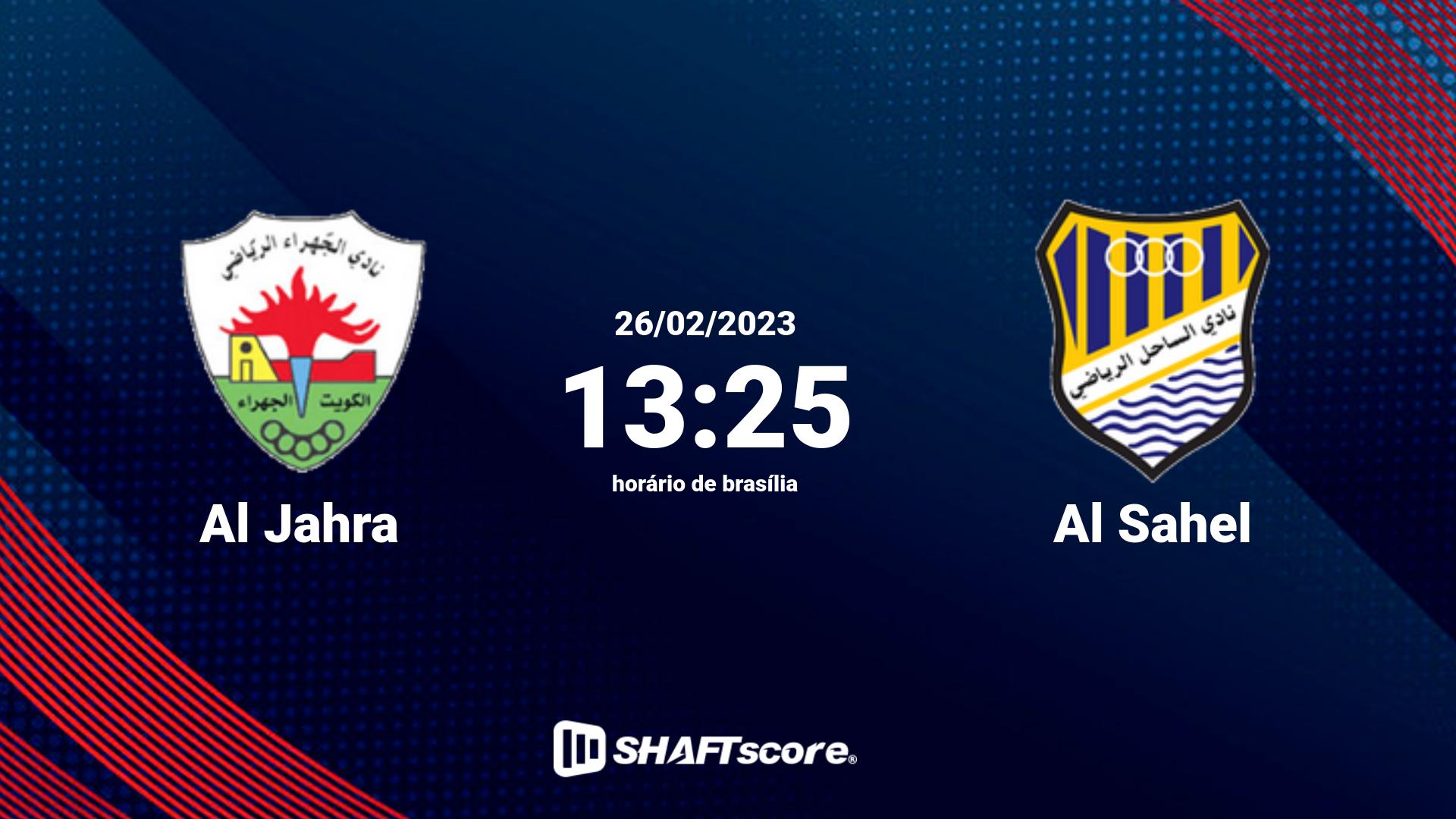 Estatísticas do jogo Al Jahra vs Al Sahel 26.02 13:25