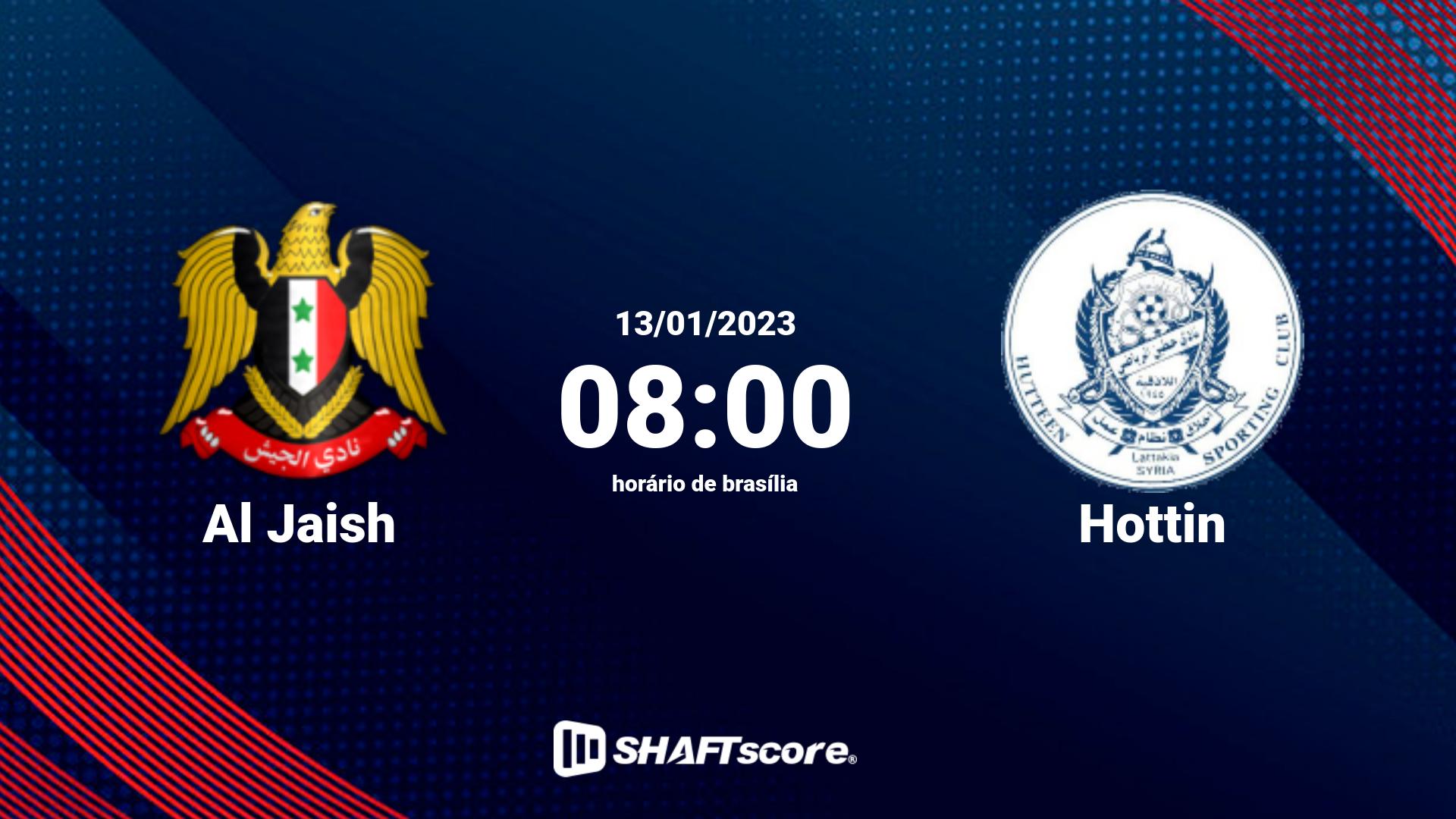 Estatísticas do jogo Al Jaish vs Hottin 13.01 08:00