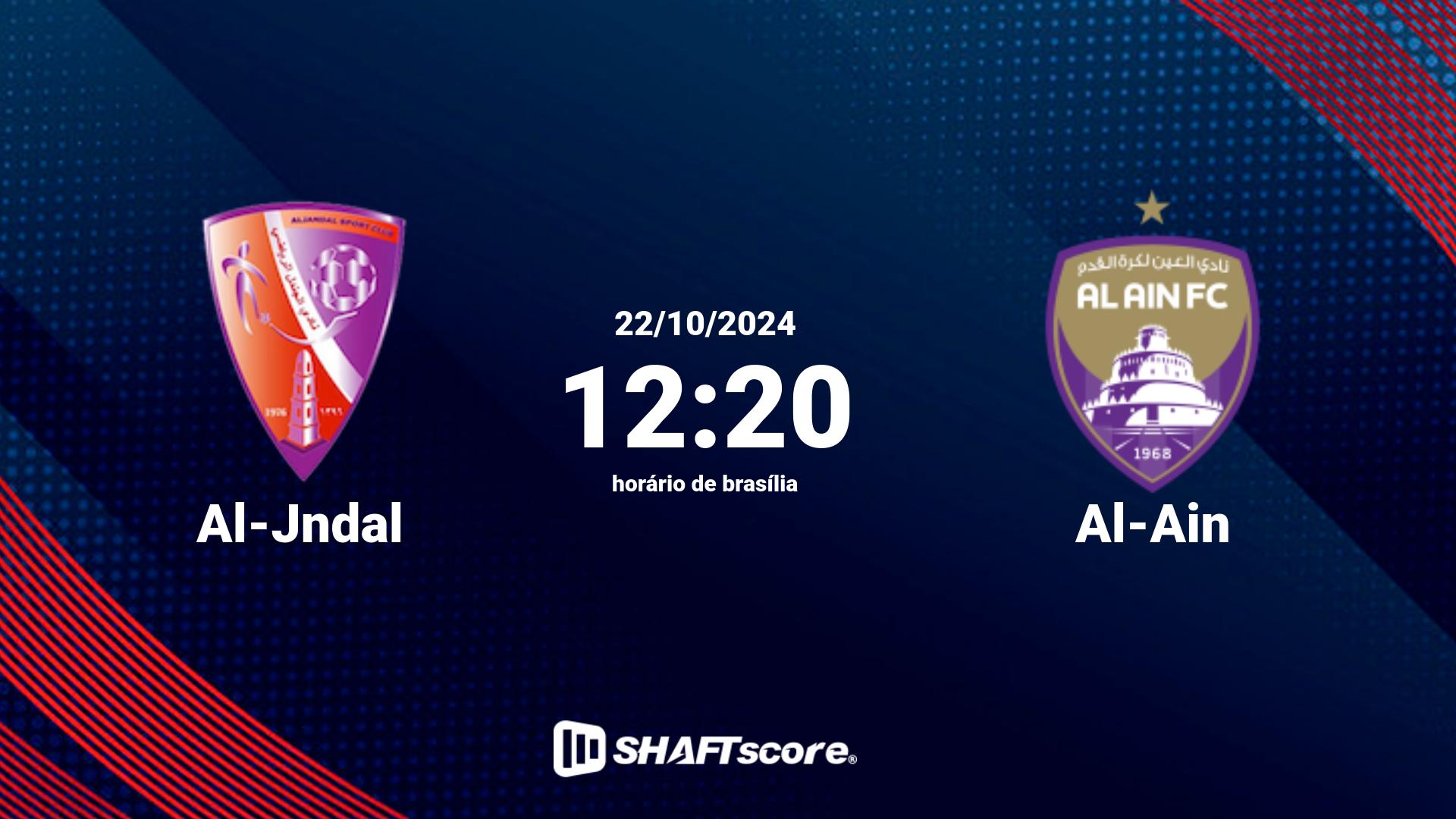 Estatísticas do jogo Al-Jndal vs Al-Ain 22.10 12:20