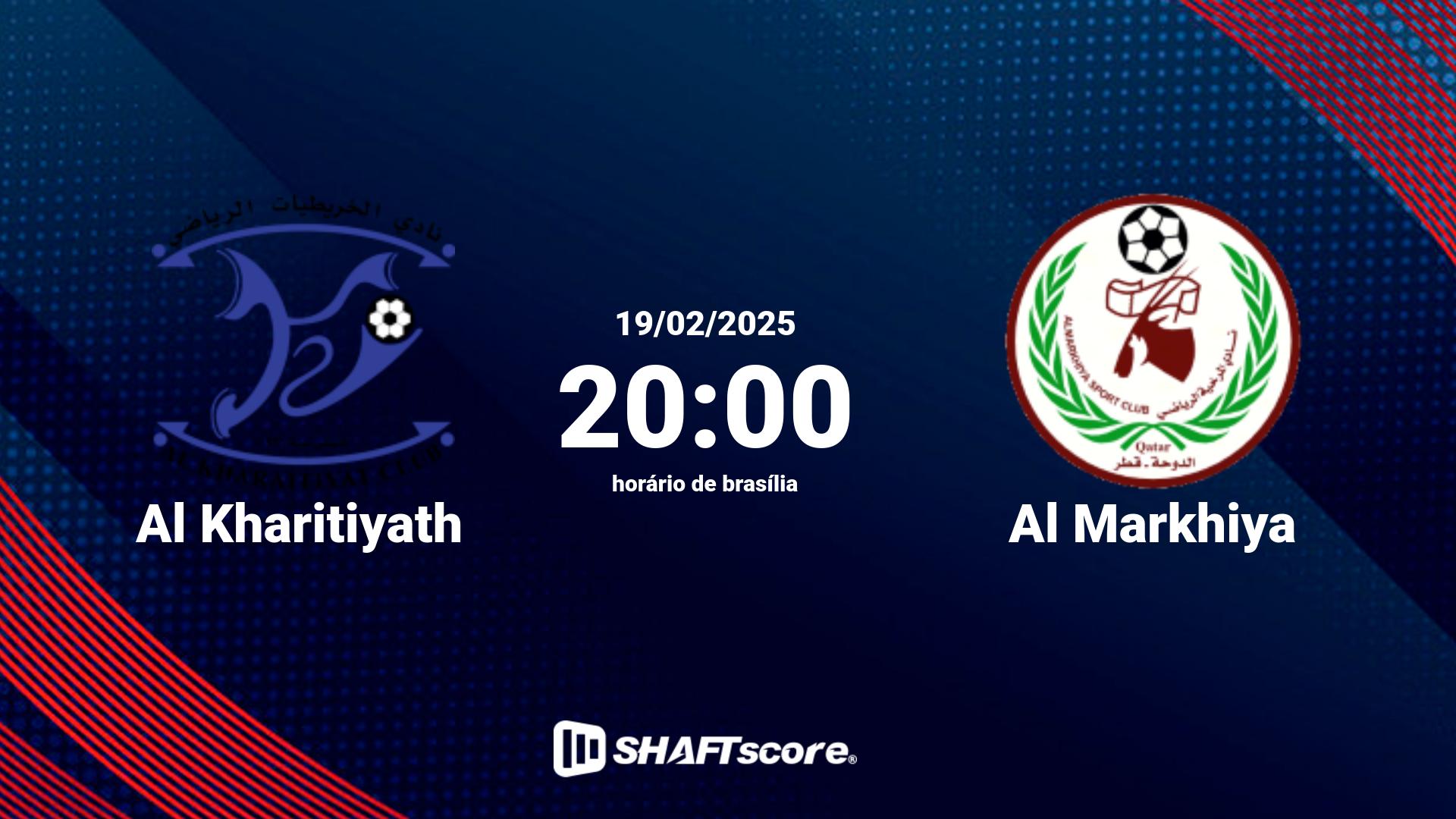 Estatísticas do jogo Al Kharitiyath vs Al Markhiya 19.02 20:00