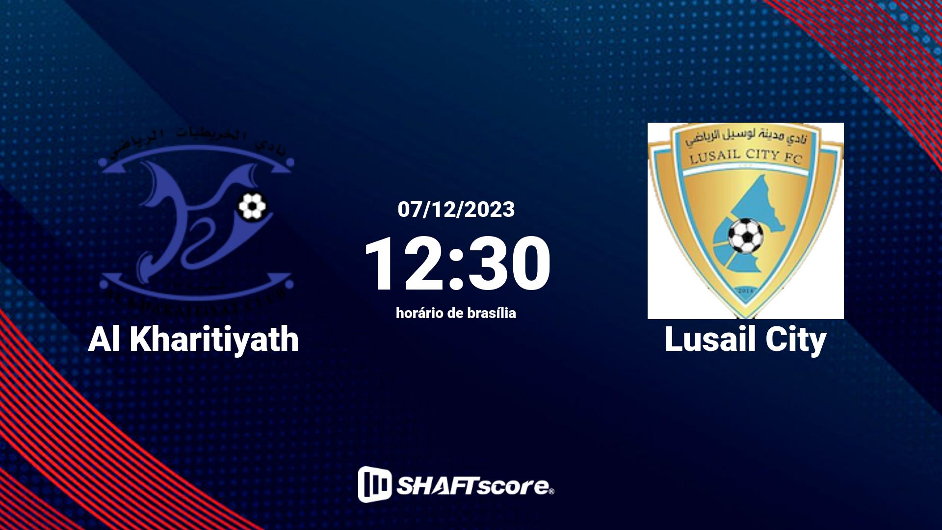 Estatísticas do jogo Al Kharitiyath vs Lusail City 07.12 12:30