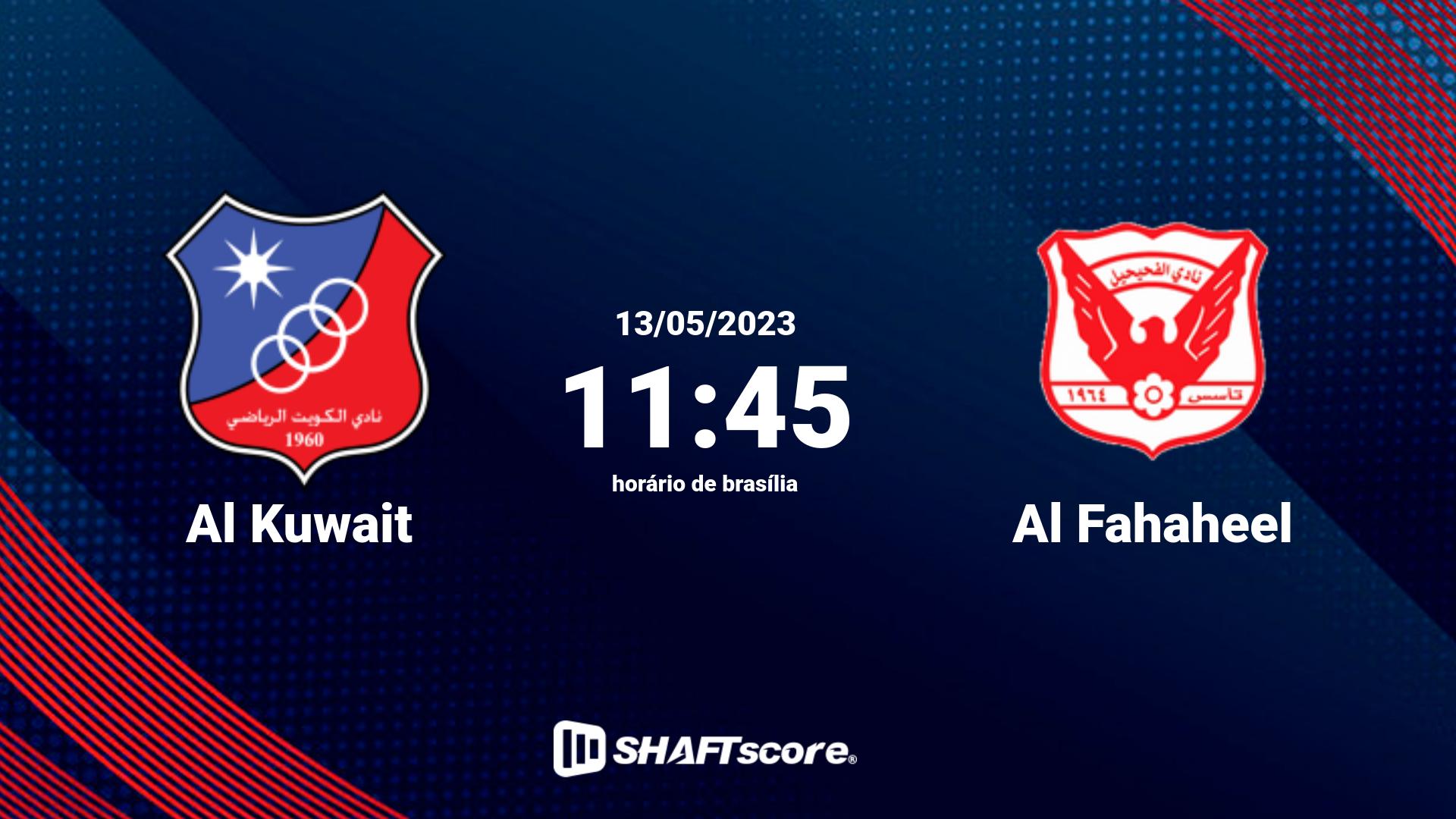 Estatísticas do jogo Al Kuwait vs Al Fahaheel 13.05 11:45