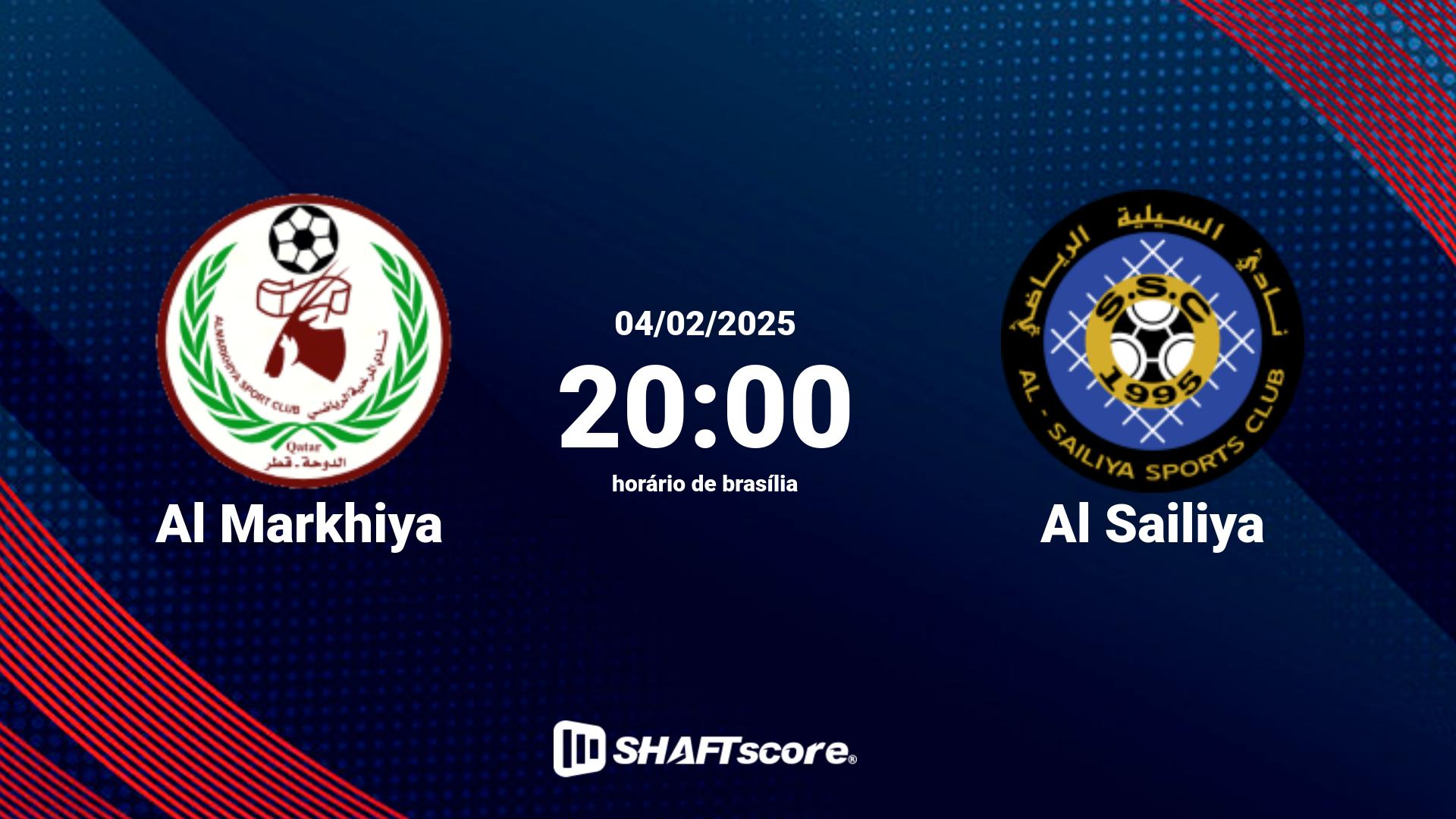 Estatísticas do jogo Al Markhiya vs Al Sailiya 04.02 20:00