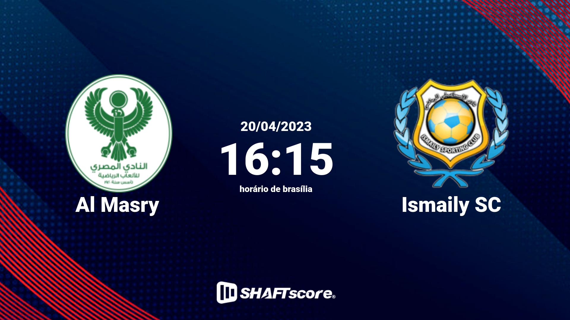 Estatísticas do jogo Al Masry vs Ismaily SC 20.04 16:15