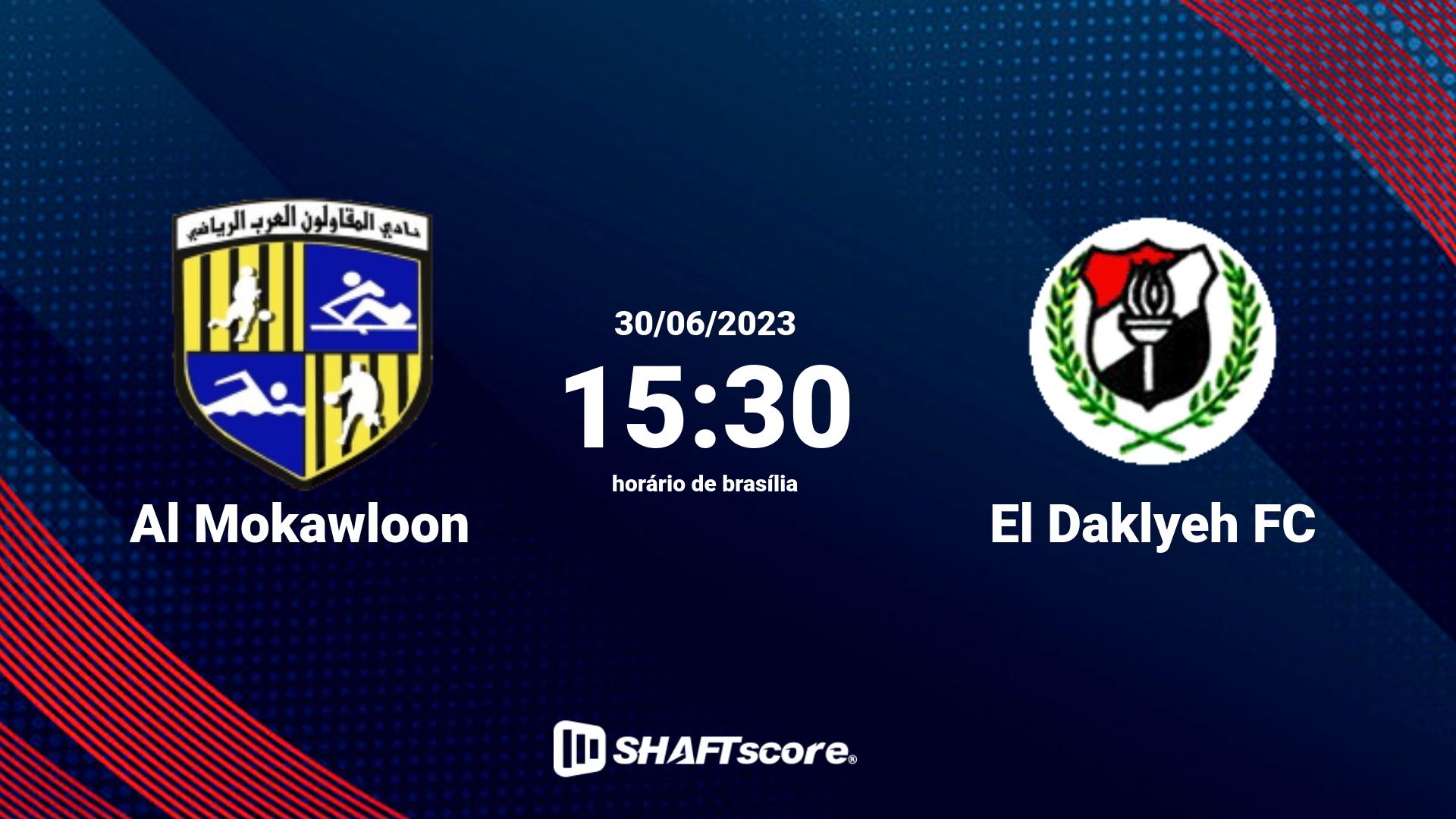 Estatísticas do jogo Al Mokawloon vs El Daklyeh FC 30.06 15:30