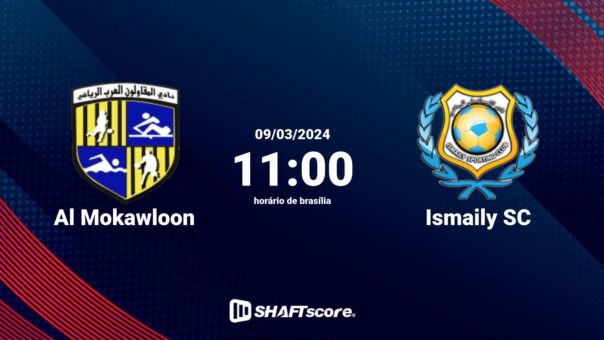 Estatísticas do jogo Al Mokawloon vs Ismaily SC 09.03 11:00