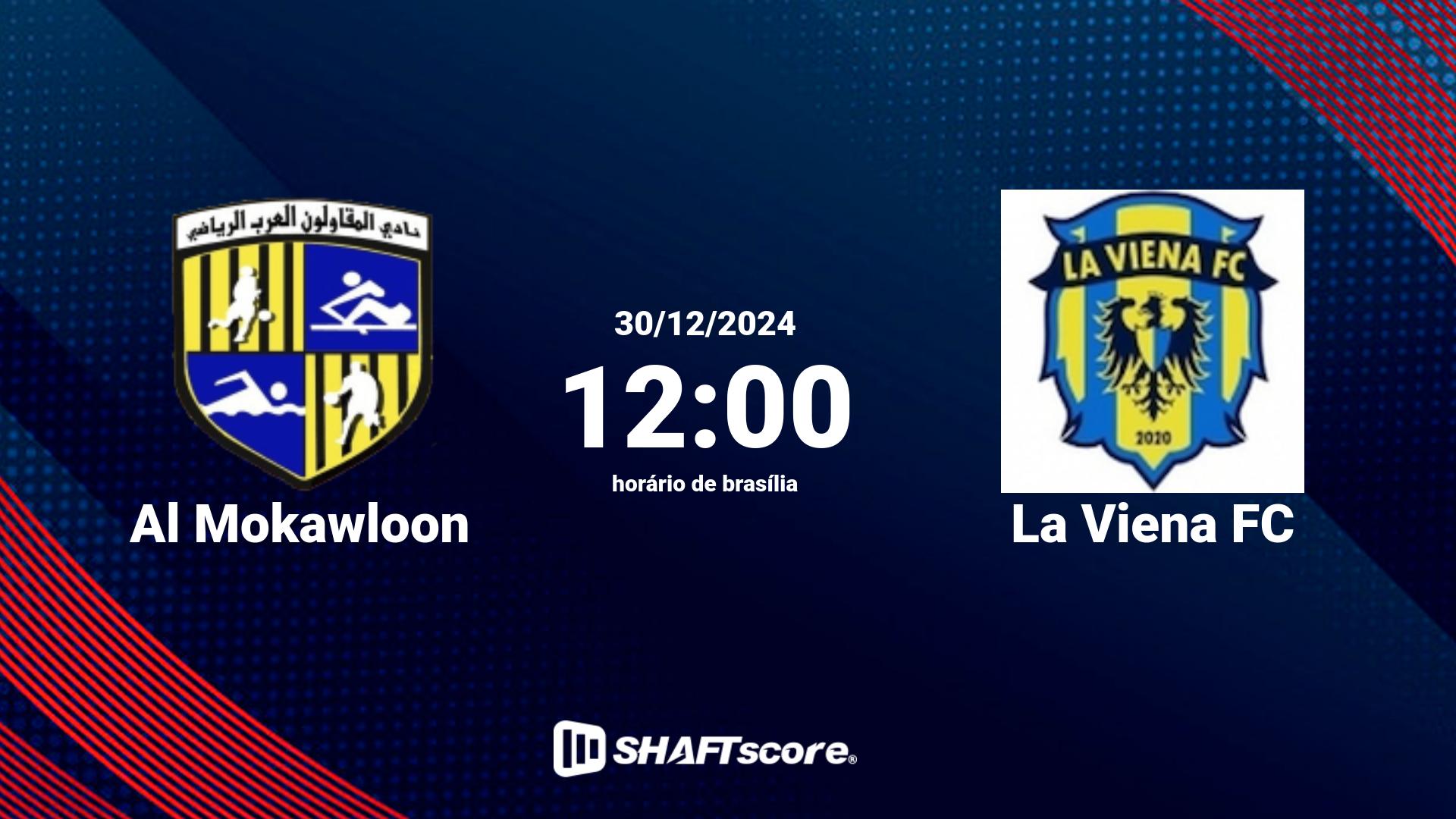 Estatísticas do jogo Al Mokawloon vs La Viena FC 30.12 12:00