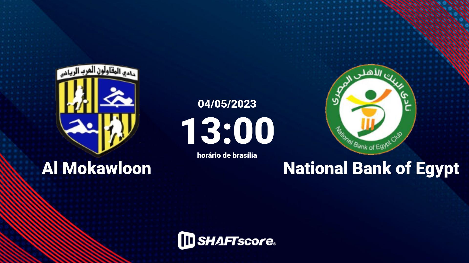 Estatísticas do jogo Al Mokawloon vs National Bank of Egypt 04.05 13:00