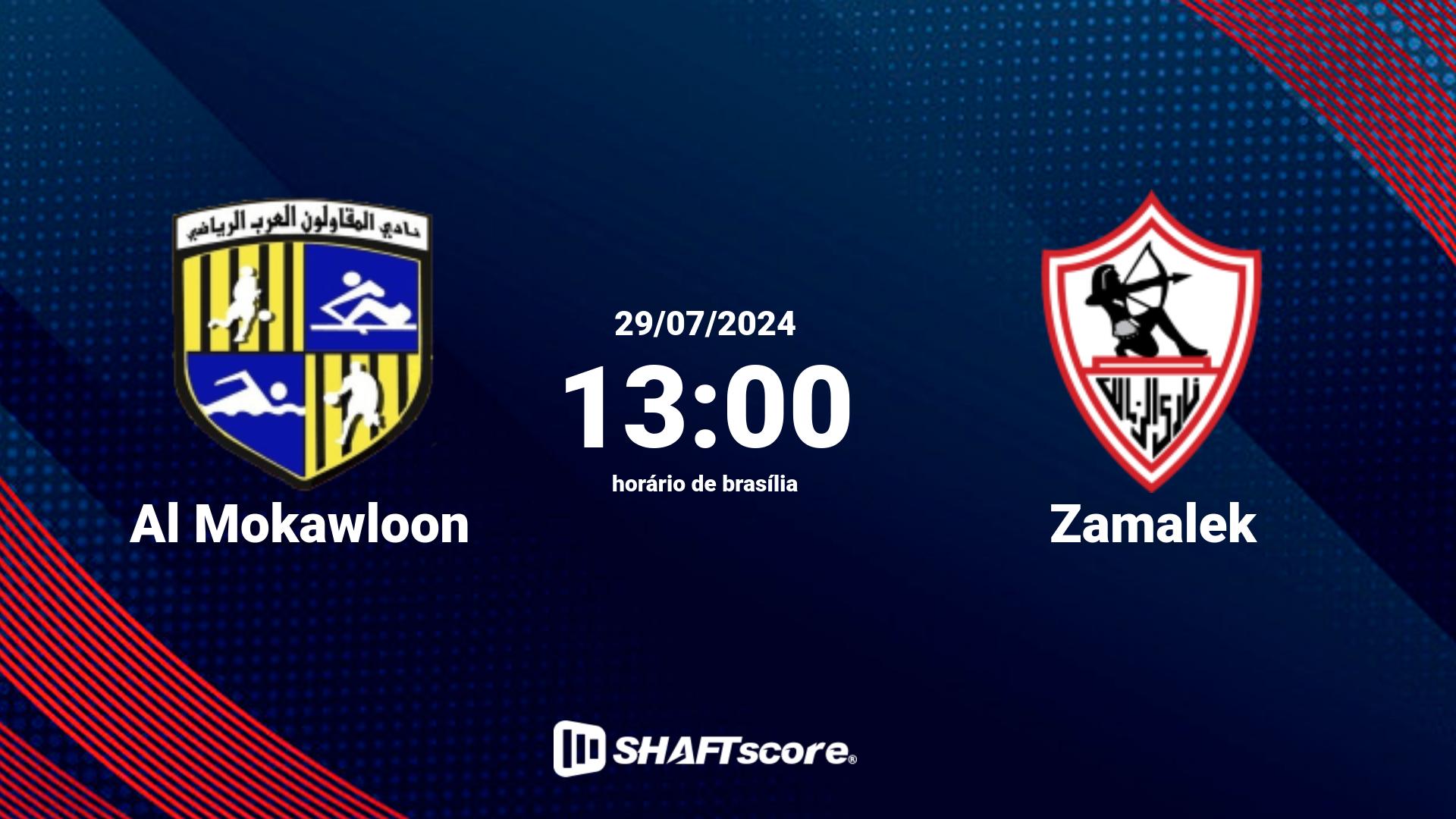 Estatísticas do jogo Al Mokawloon vs Zamalek 29.07 13:00