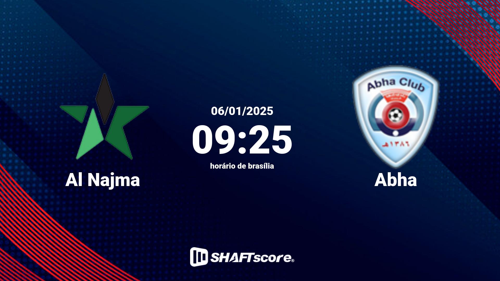 Estatísticas do jogo Al Najma vs Abha 06.01 09:25