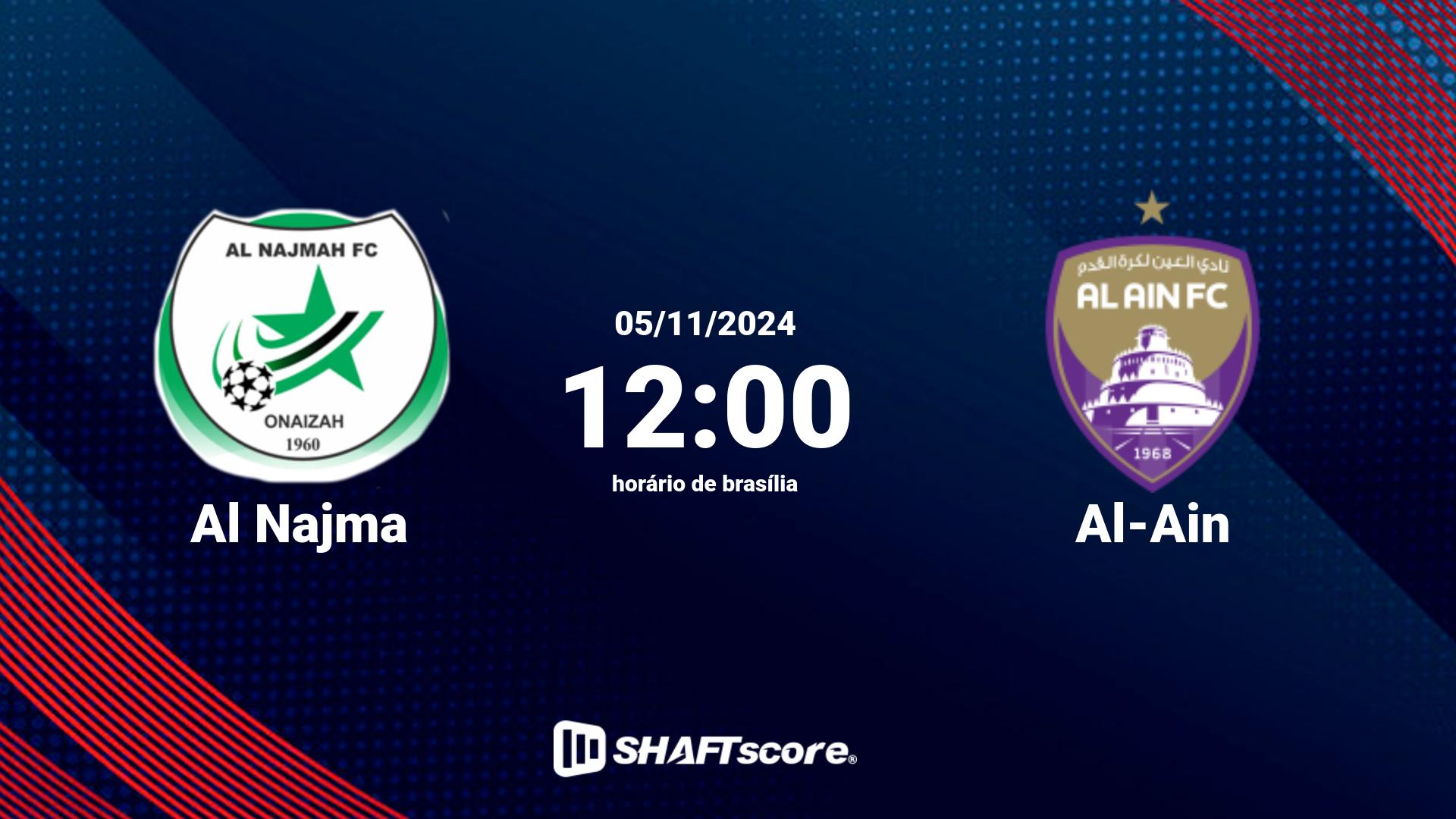 Estatísticas do jogo Al Najma vs Al-Ain 05.11 12:00