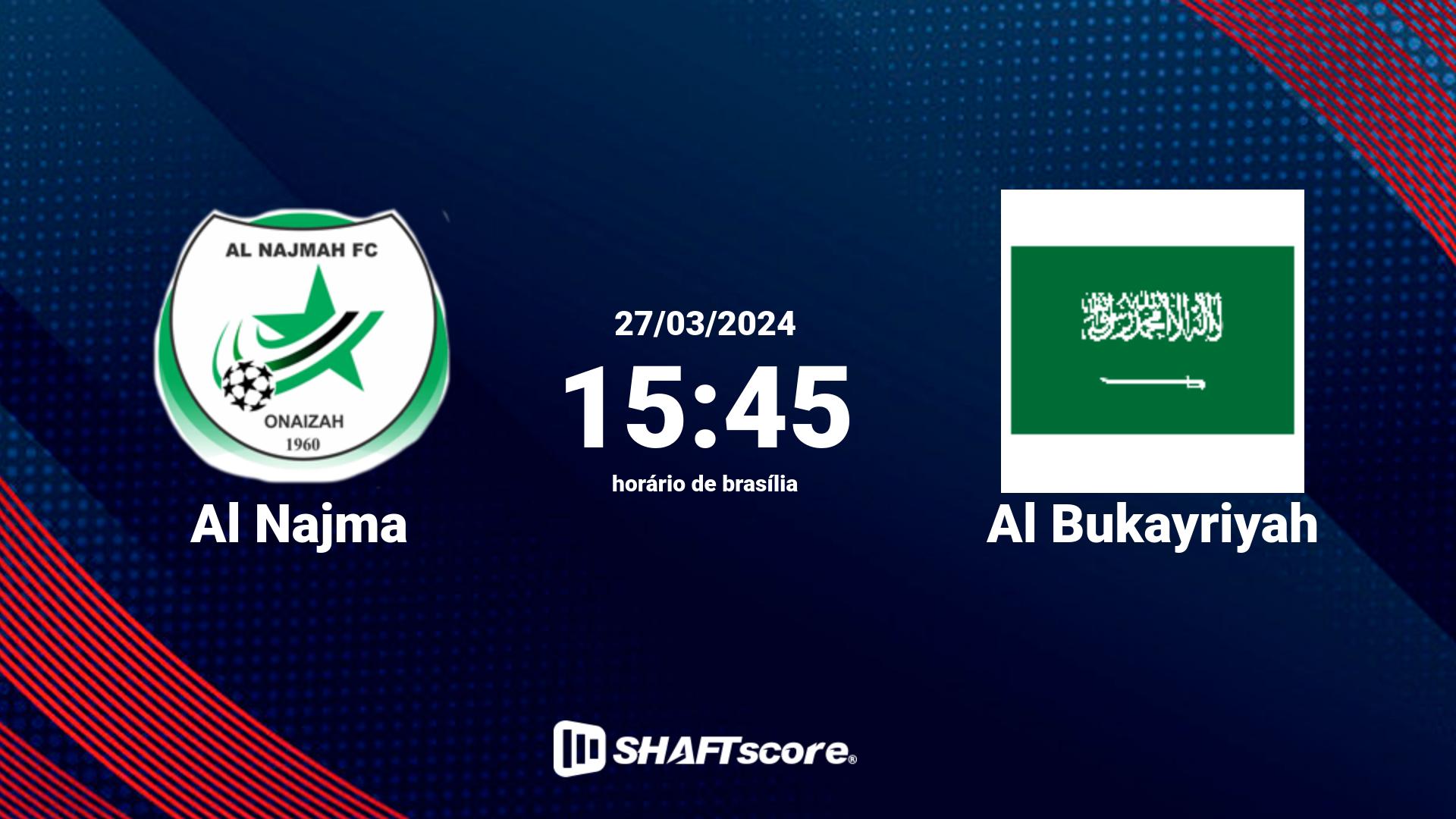 Estatísticas do jogo Al Najma vs Al Bukayriyah 27.03 15:45