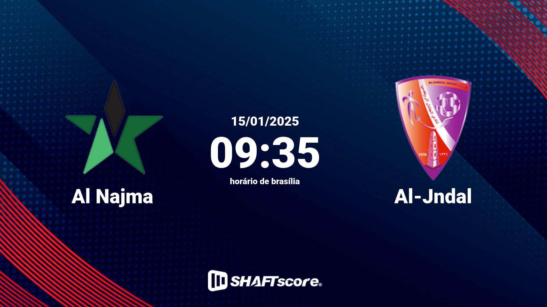 Estatísticas do jogo Al Najma vs Al-Jndal 15.01 09:35