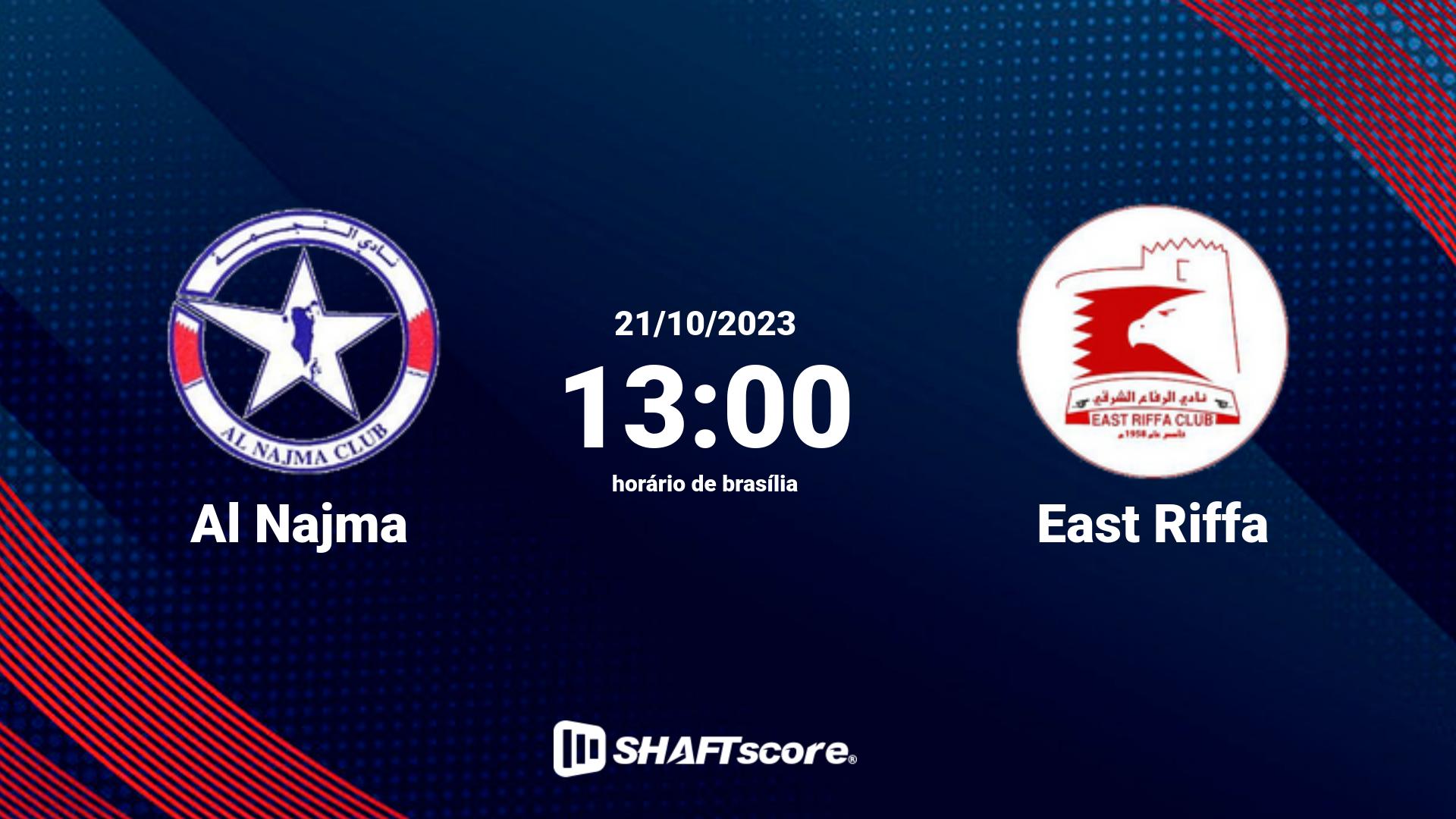 Estatísticas do jogo Al Najma vs East Riffa 21.10 13:00