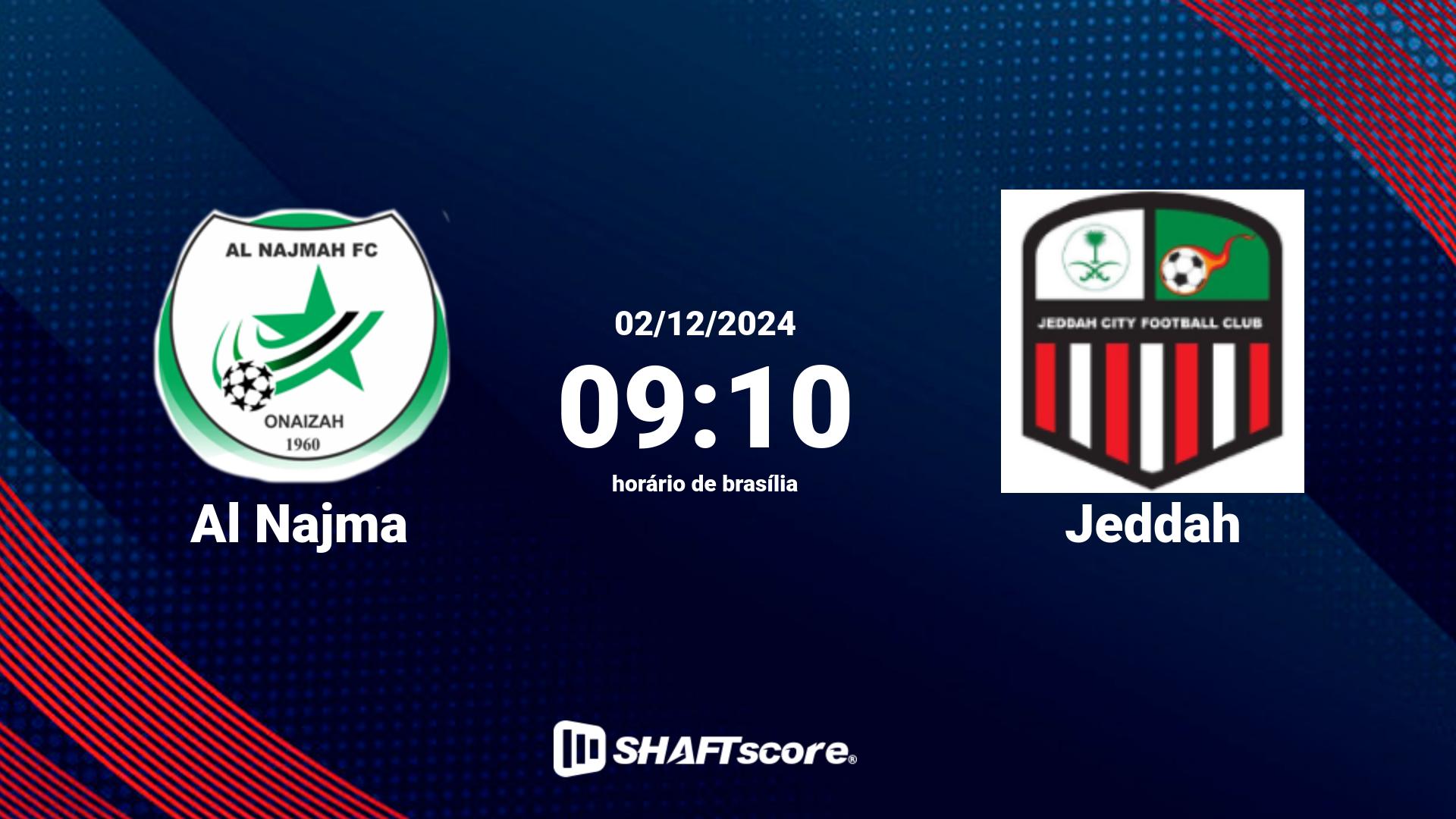 Estatísticas do jogo Al Najma vs Jeddah 02.12 09:10