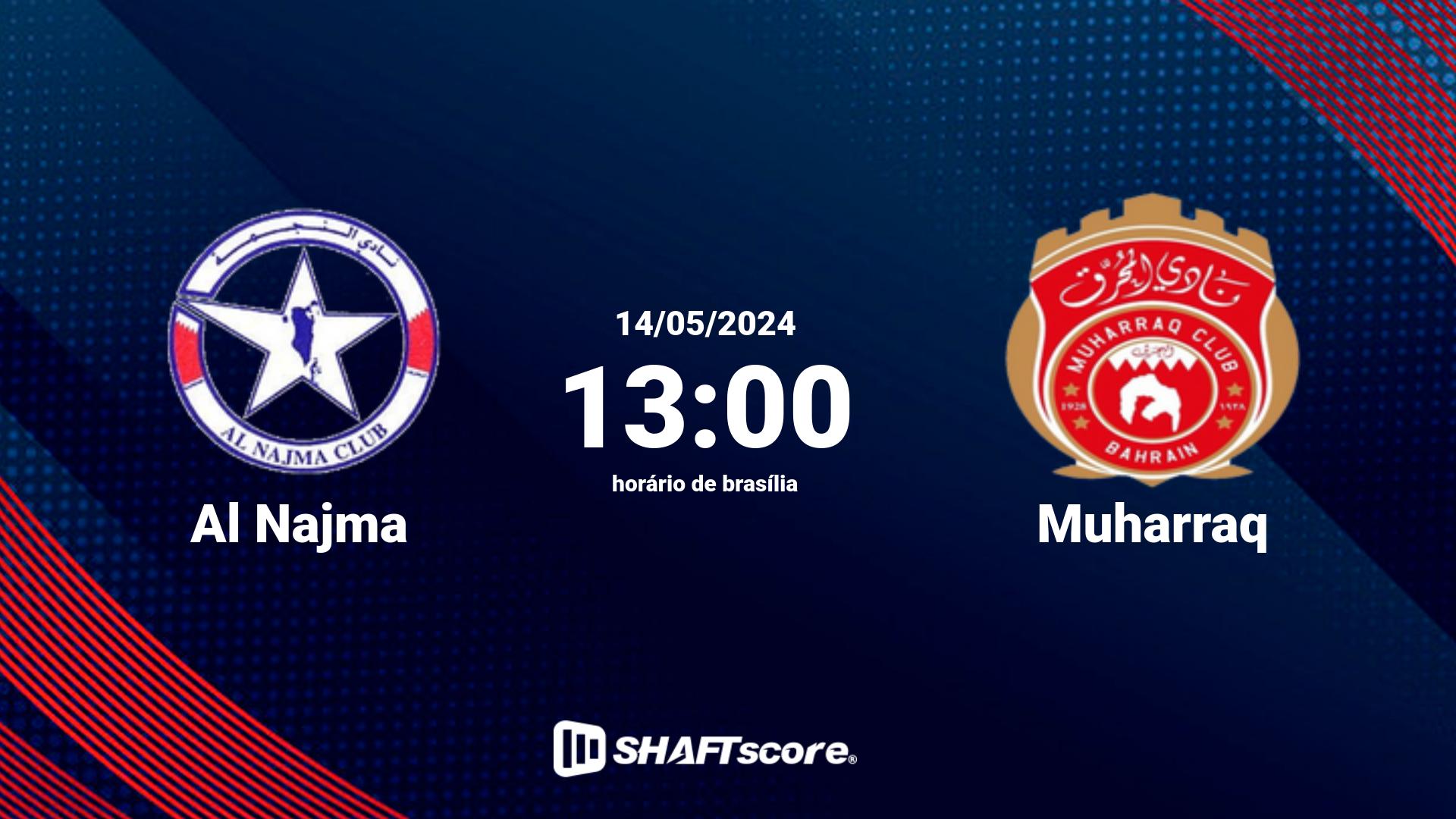 Estatísticas do jogo Al Najma vs Muharraq 14.05 13:00