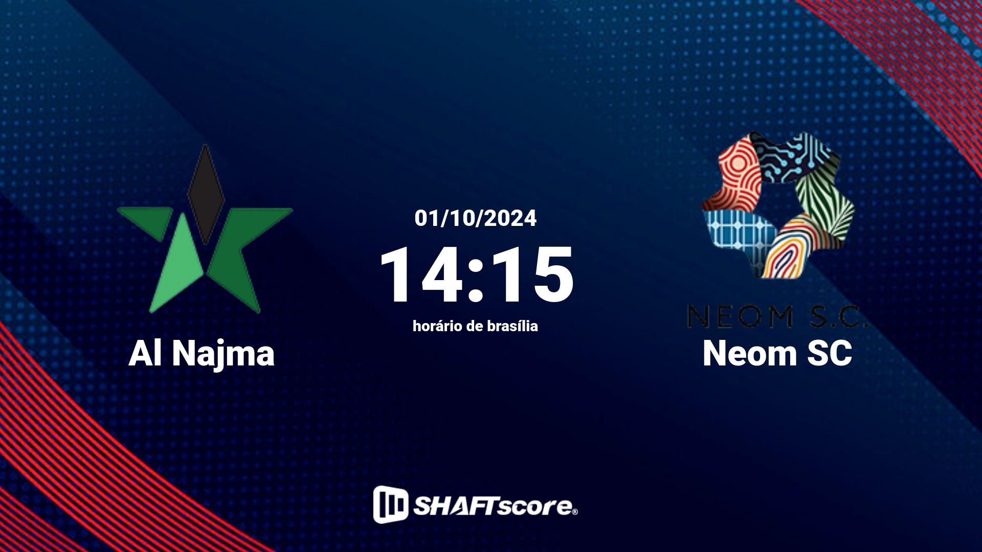 Estatísticas do jogo Al Najma vs Neom SC 01.10 14:15