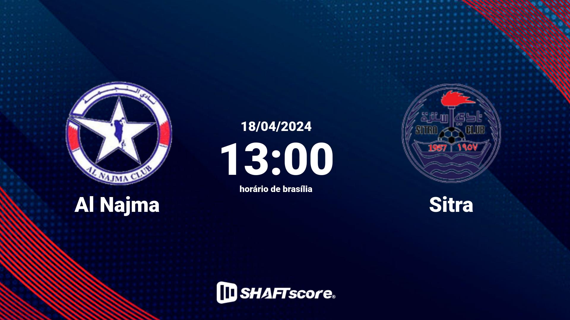 Estatísticas do jogo Al Najma vs Sitra 18.04 13:00