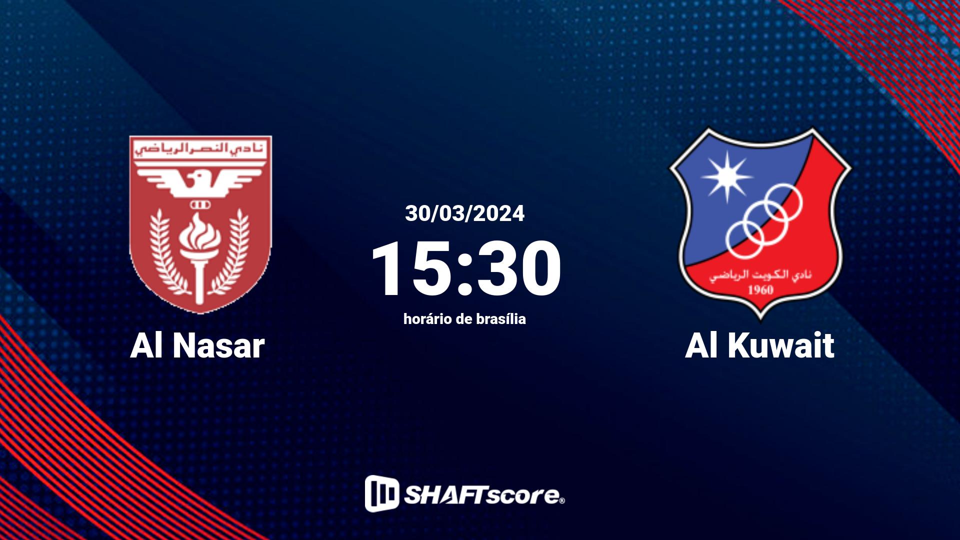 Estatísticas do jogo Al Nasar vs Al Kuwait 30.03 15:30