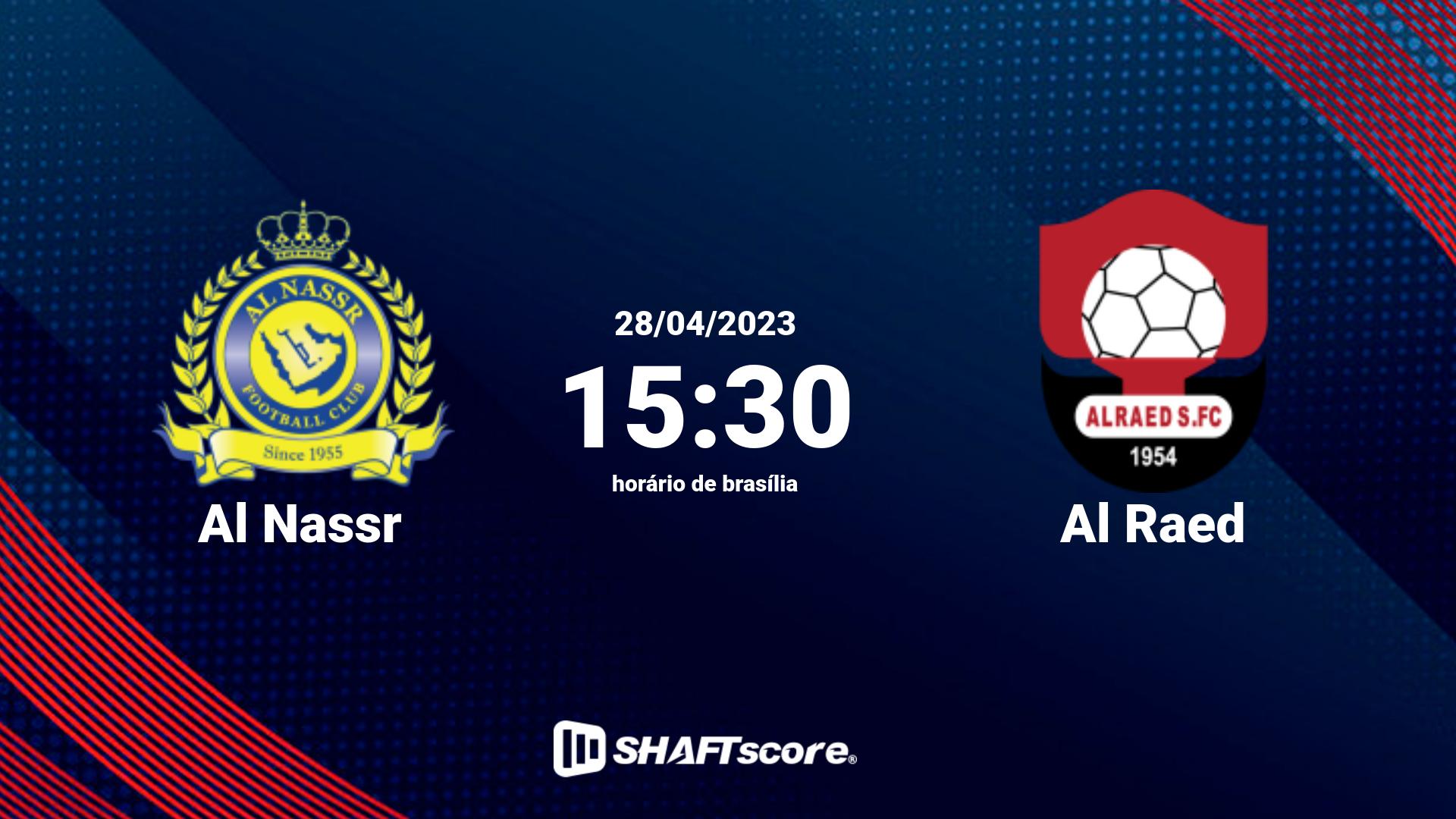 Estatísticas do jogo Al Nassr vs Al Raed 28.04 15:30