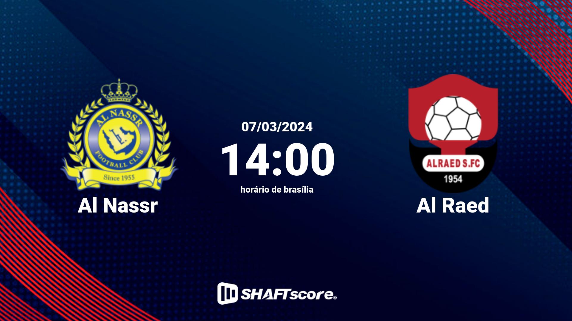 Estatísticas do jogo Al Nassr vs Al Raed 07.03 14:00