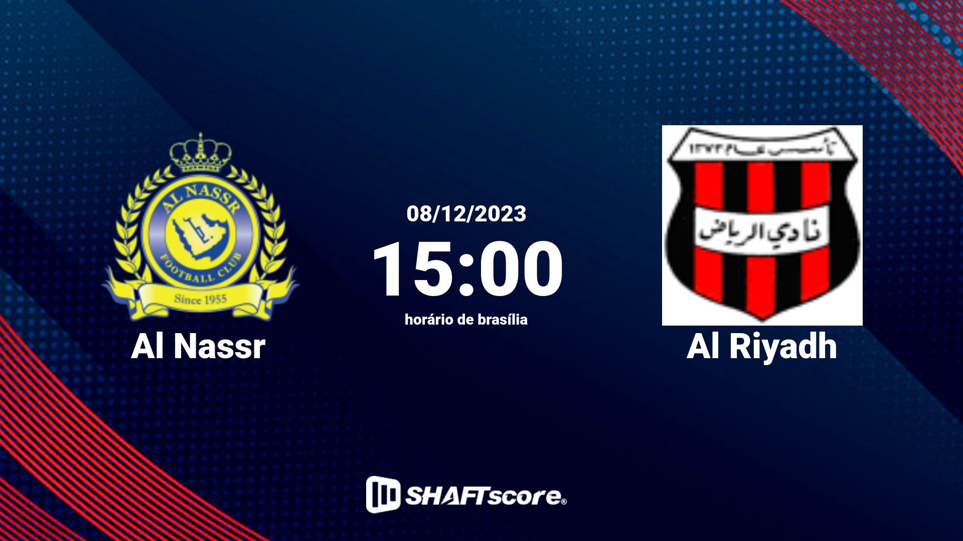 Estatísticas do jogo Al Nassr vs Al Riyadh 08.12 15:00