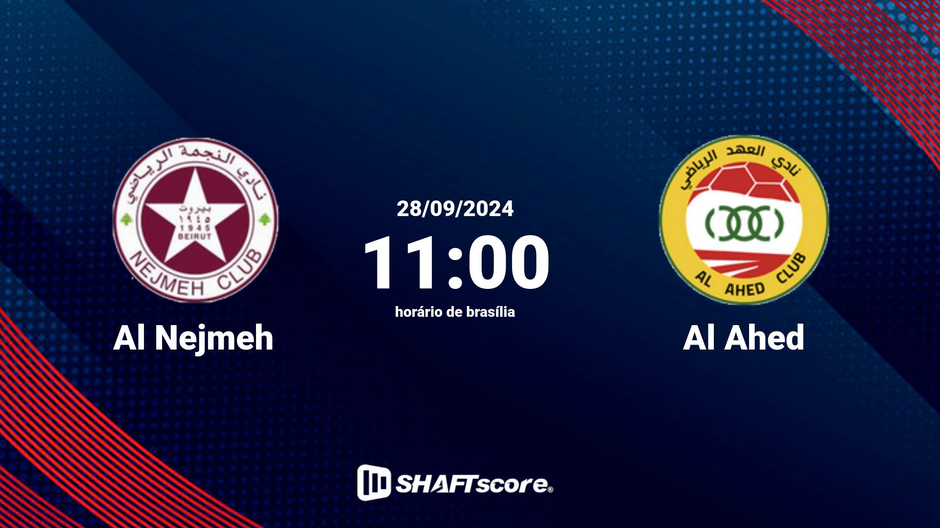 Estatísticas do jogo Al Nejmeh vs Al Ahed 28.09 11:00