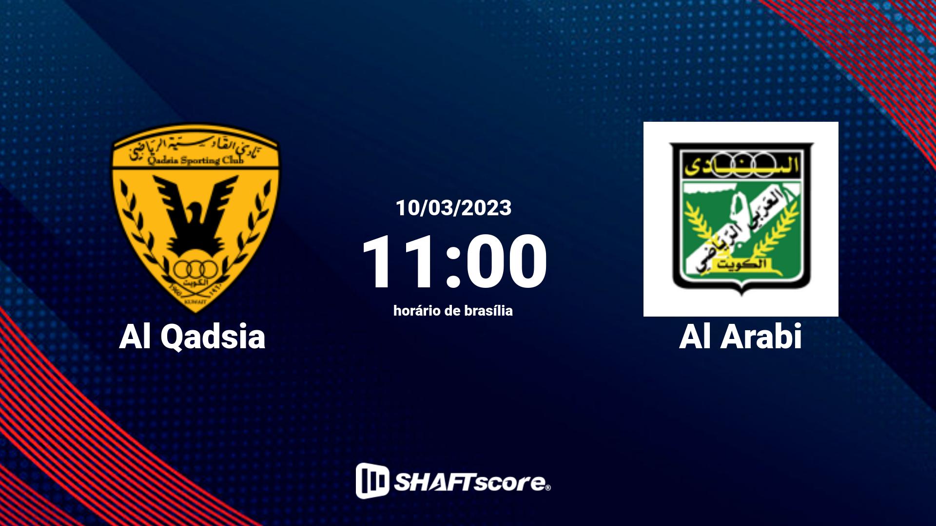 Estatísticas do jogo Al Qadsia vs Al Arabi 10.03 11:00