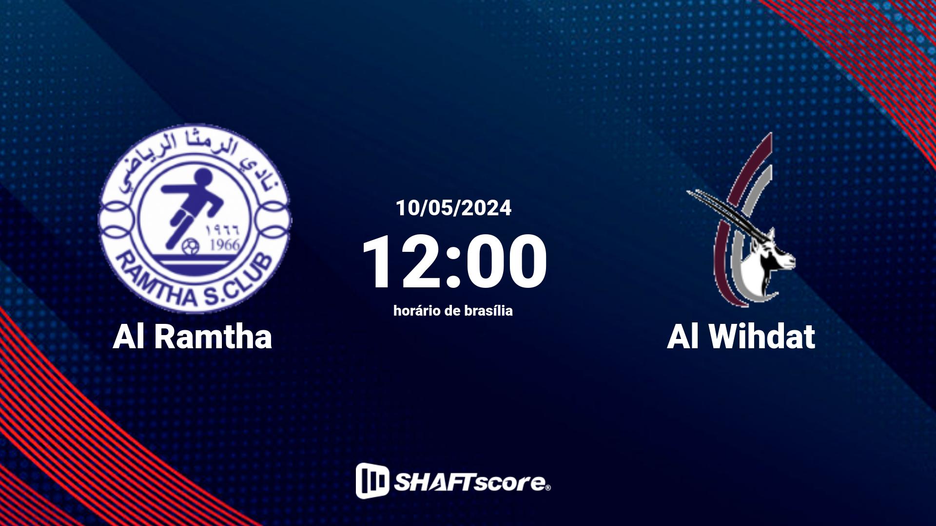 Estatísticas do jogo Al Ramtha vs Al Wihdat 10.05 12:00