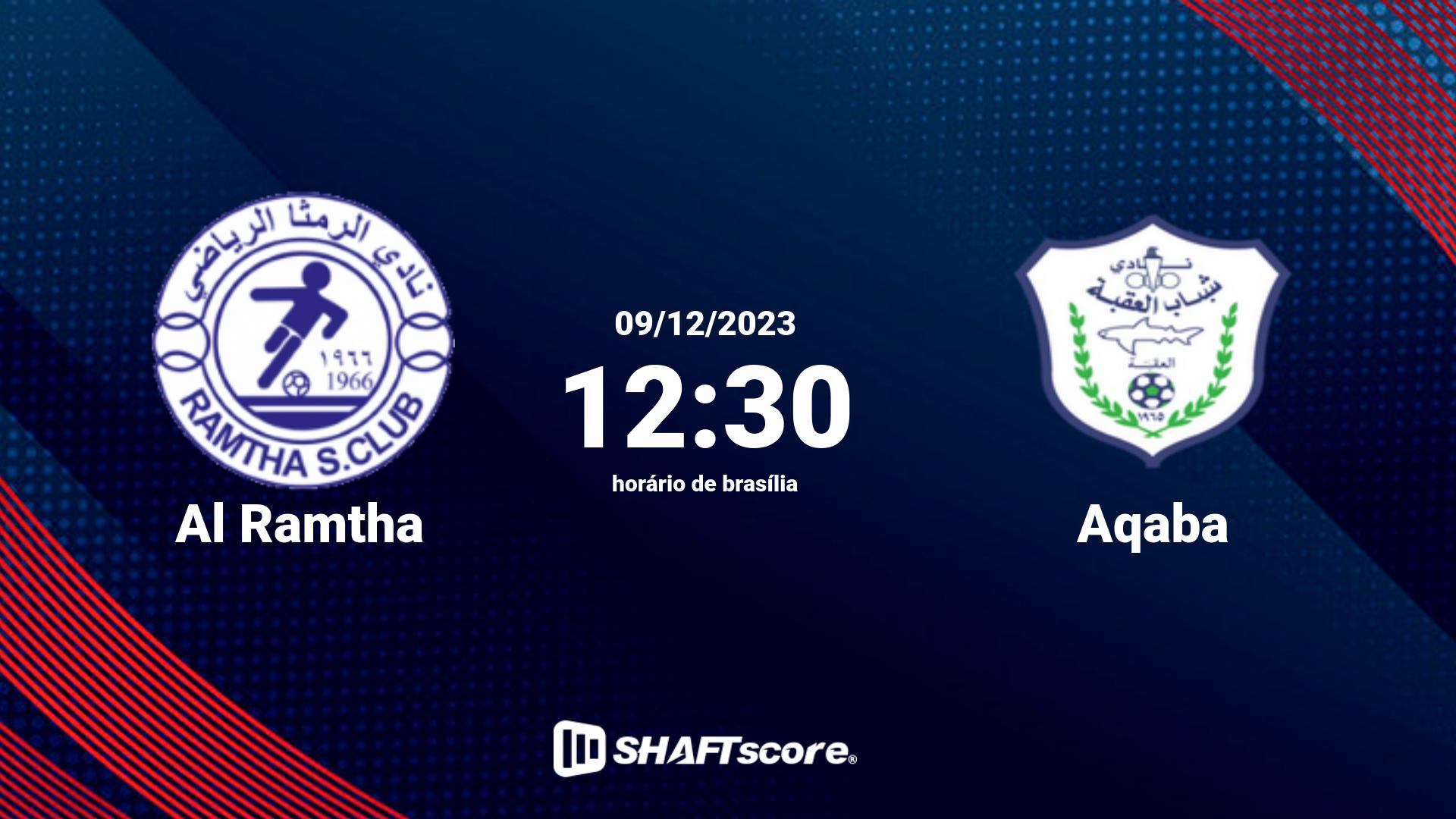 Estatísticas do jogo Al Ramtha vs Aqaba 09.12 12:30