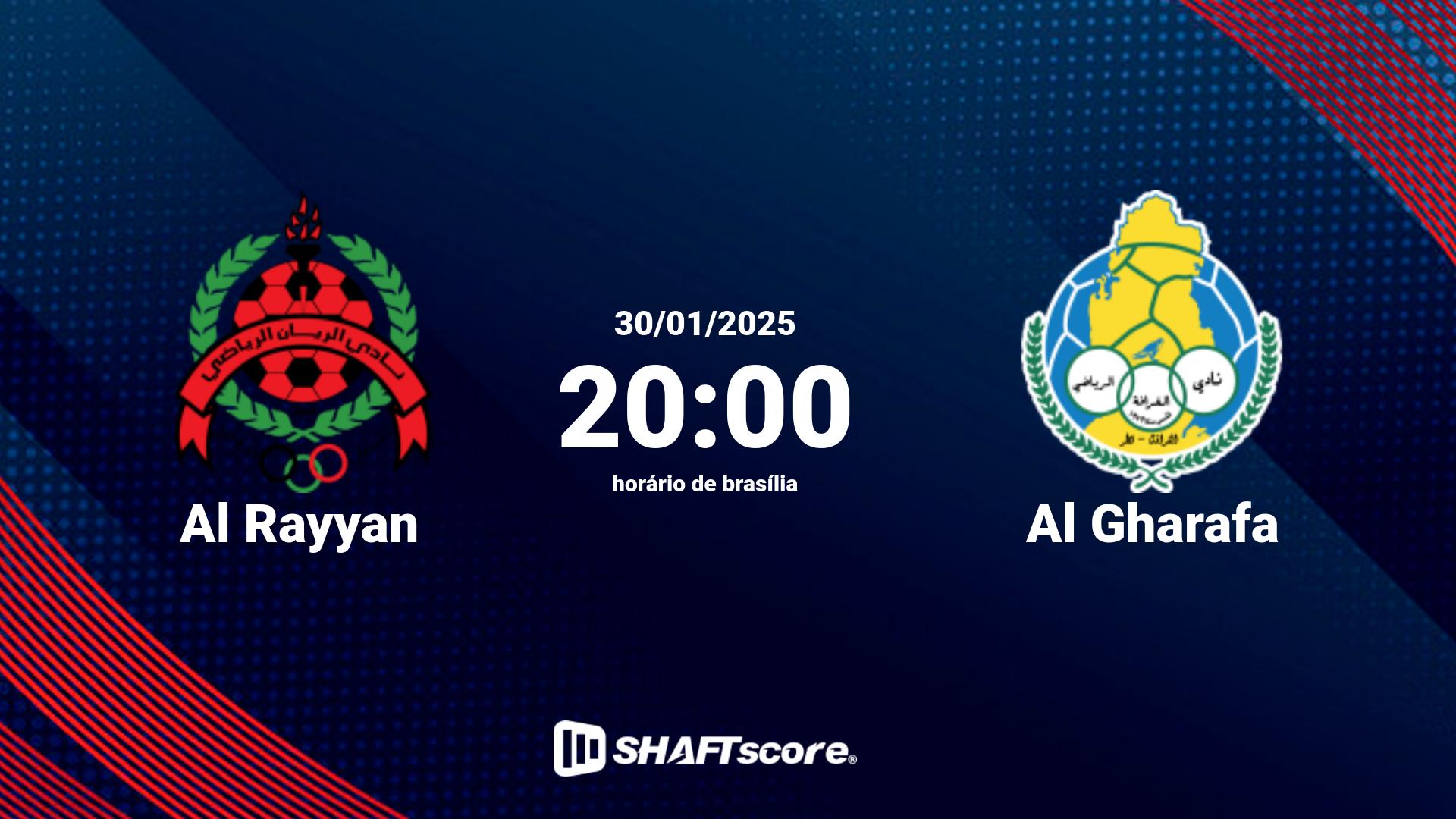 Estatísticas do jogo Al Rayyan vs Al Gharafa 30.01 20:00