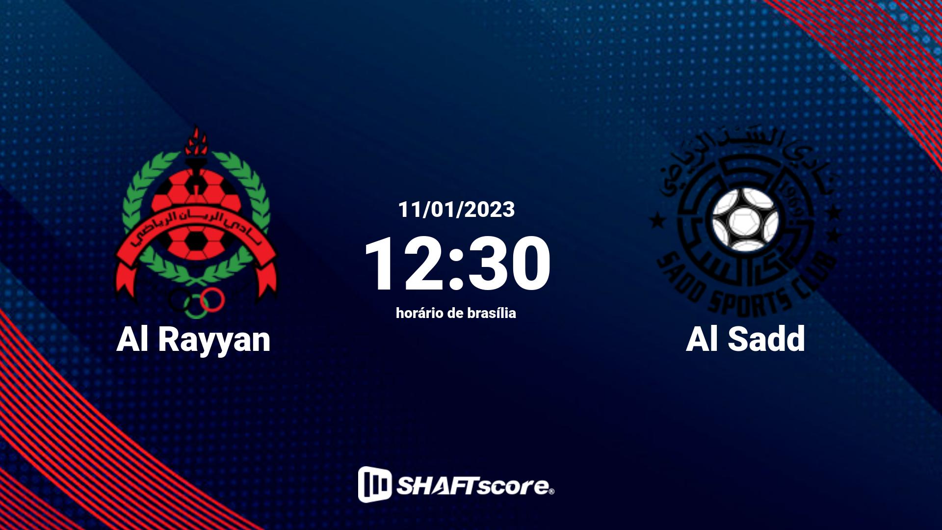 Estatísticas do jogo Al Rayyan vs Al Sadd 11.01 12:30