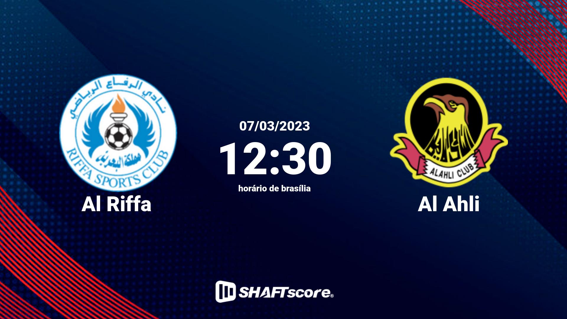 Estatísticas do jogo Al Riffa vs Al Ahli 07.03 12:30