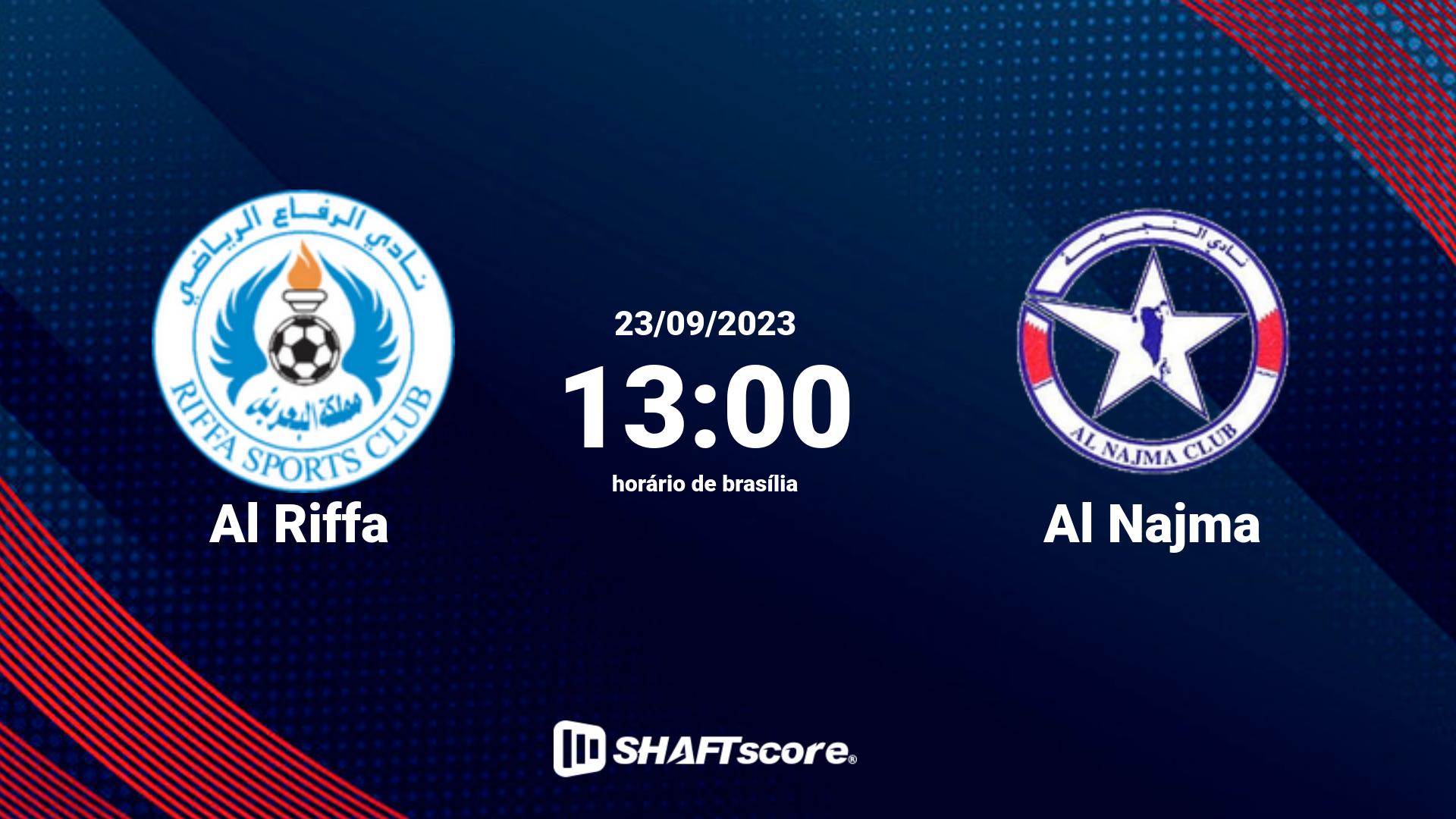 Estatísticas do jogo Al Riffa vs Al Najma 23.09 13:00