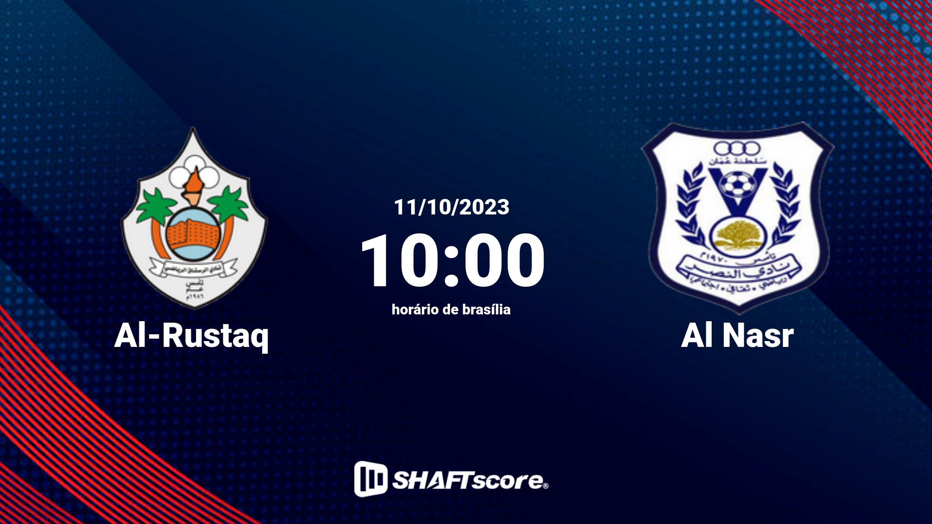 Estatísticas do jogo Al-Rustaq vs Al Nasr 11.10 10:00