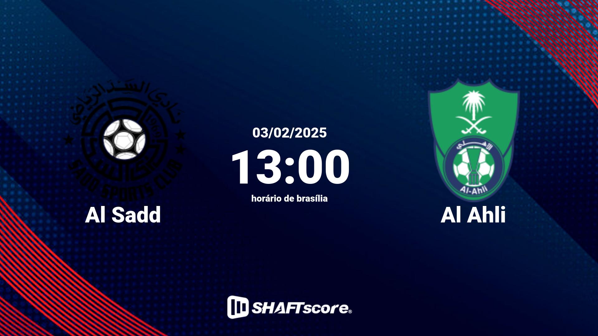 Estatísticas do jogo Al Sadd vs Al Ahli 03.02 13:00