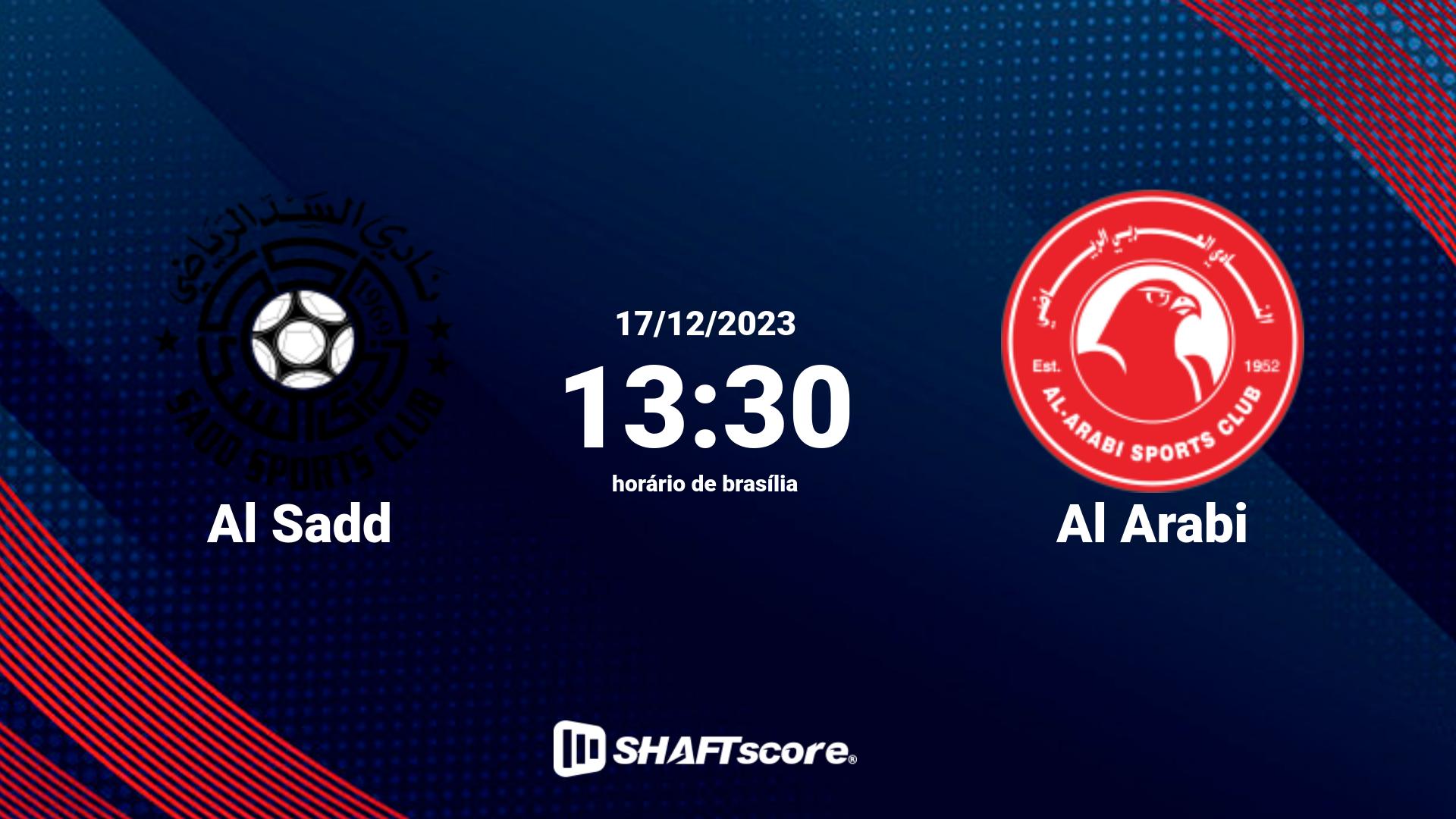 Estatísticas do jogo Al Sadd vs Al Arabi 17.12 13:30