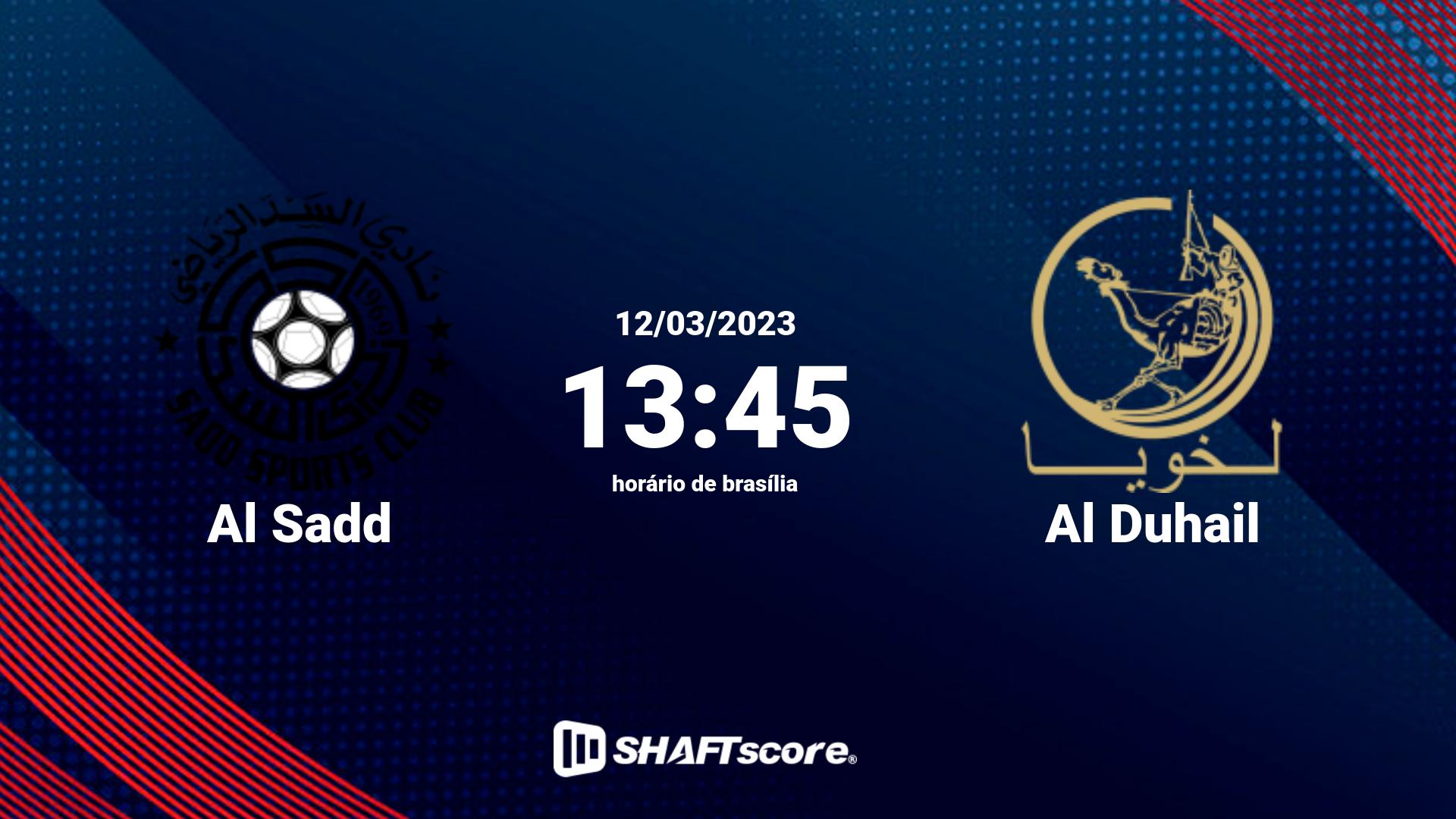 Estatísticas do jogo Al Sadd vs Al Duhail 12.03 13:45